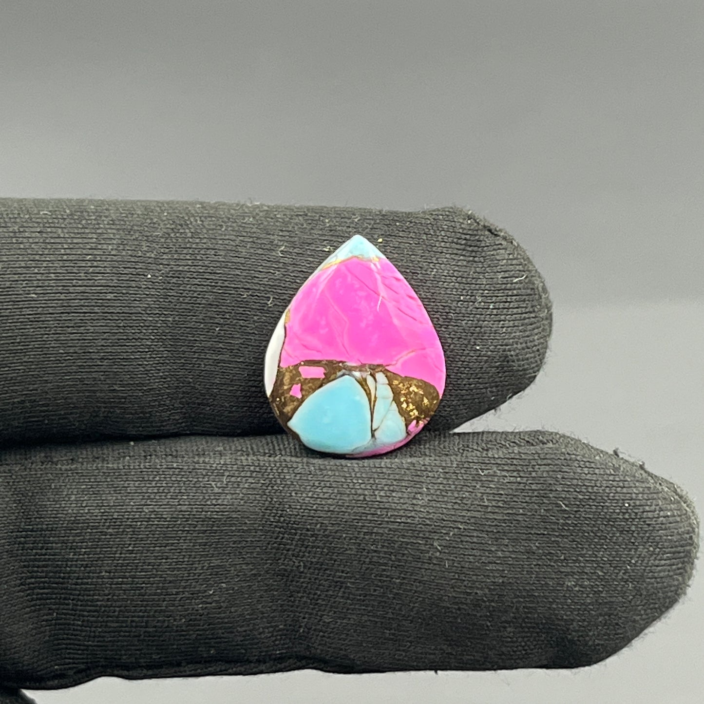 Cotton Candy Dahlia Cabochon - Teardrop
