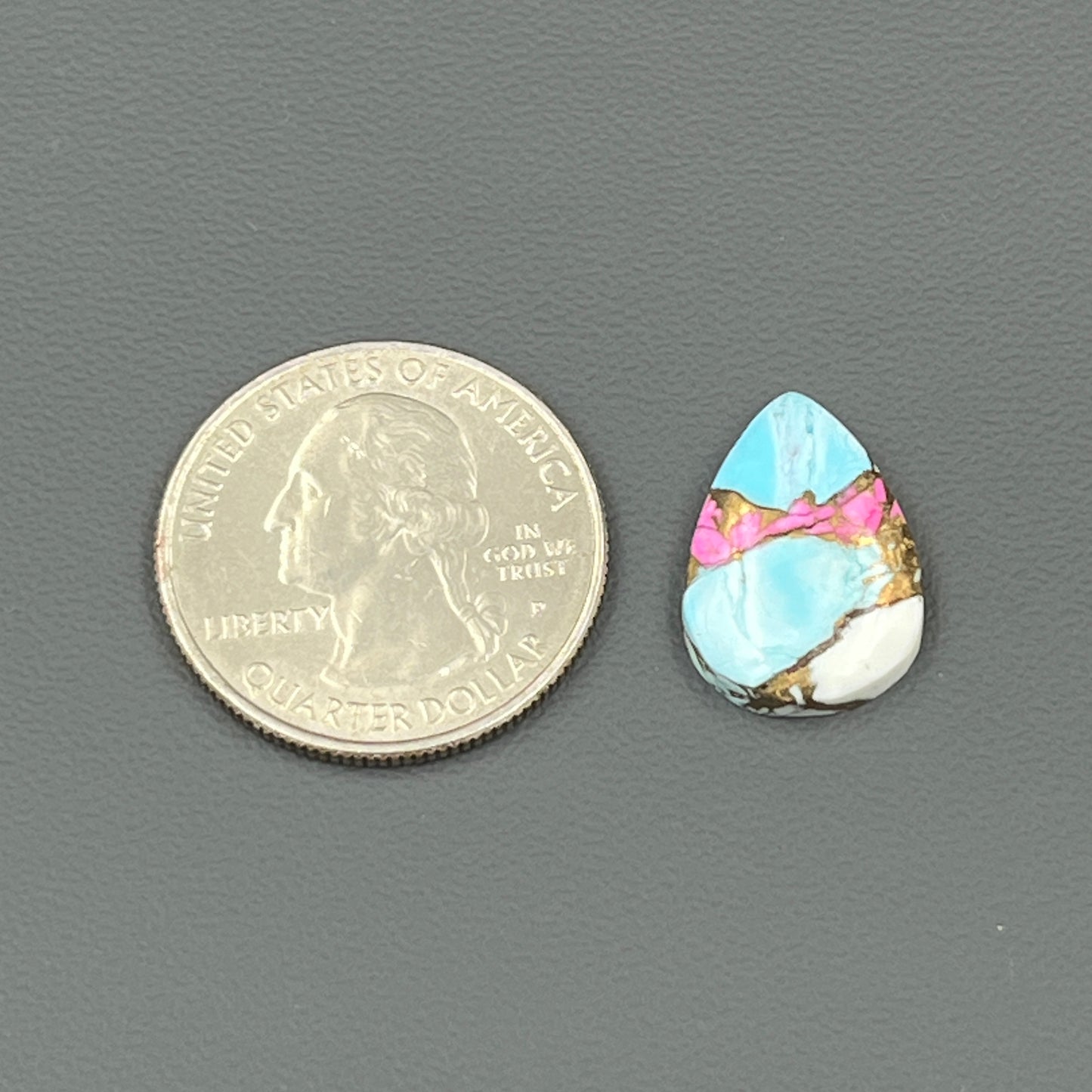 Cotton Candy Dahlia Cabochon - Teardrop