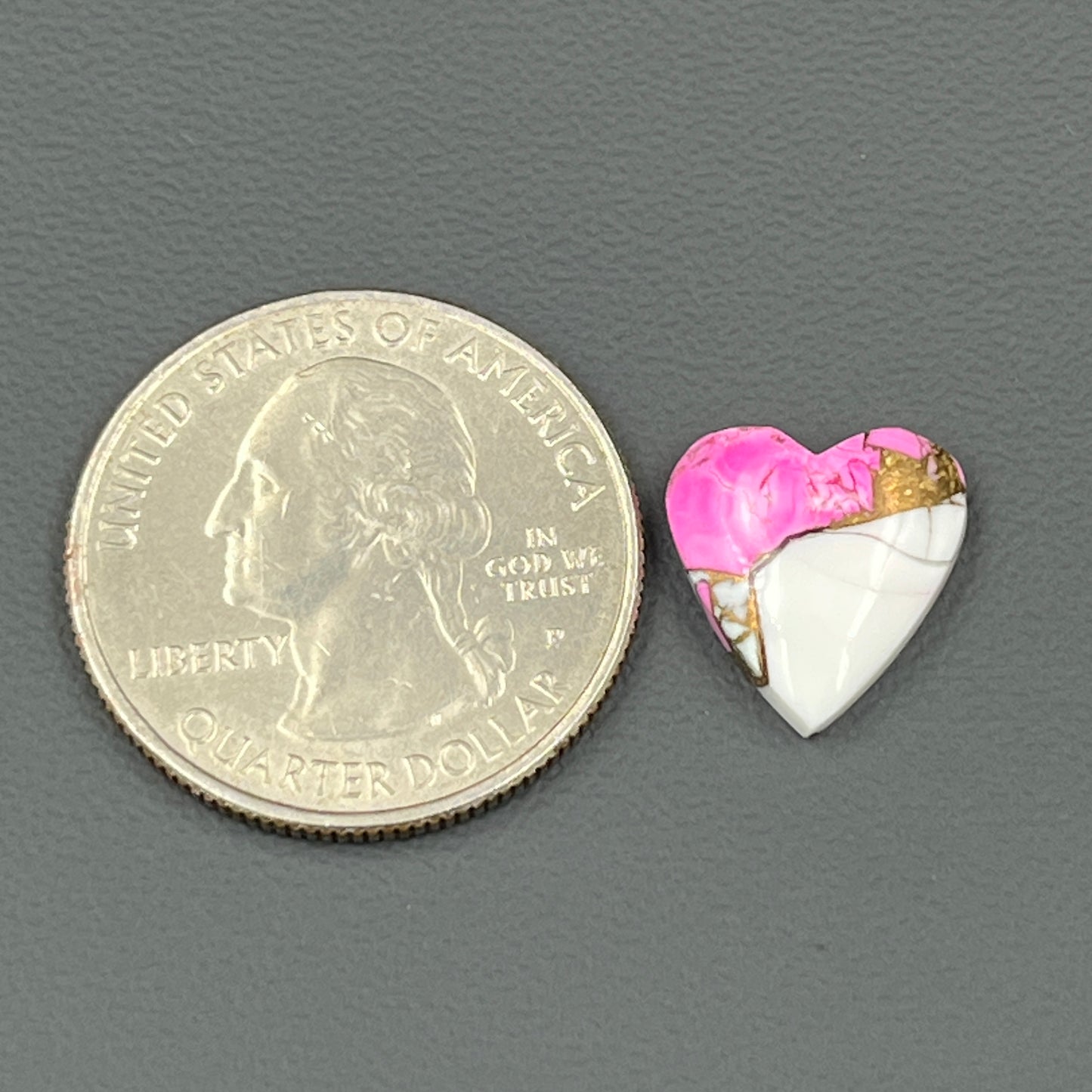 Cotton Candy Dahlia Cabochon - Heart