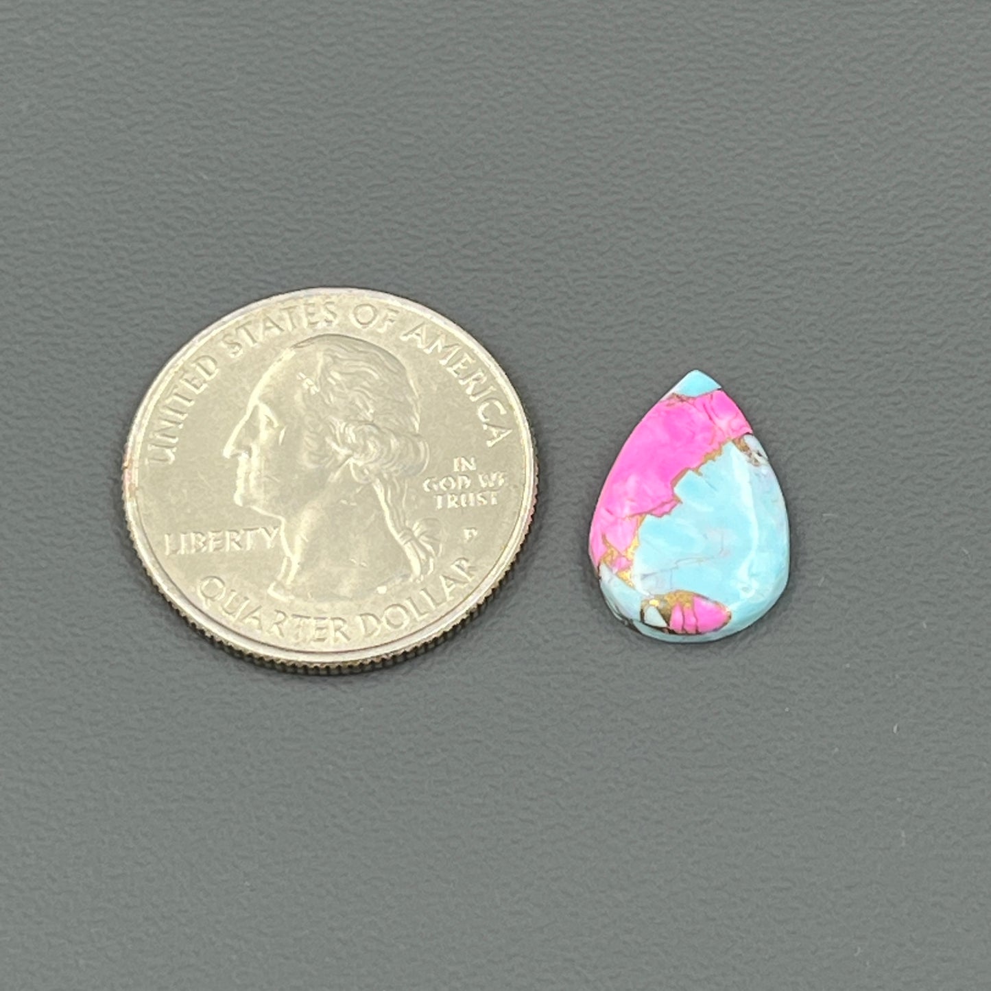 Cotton Candy Dahlia Cabochon - Teardrop