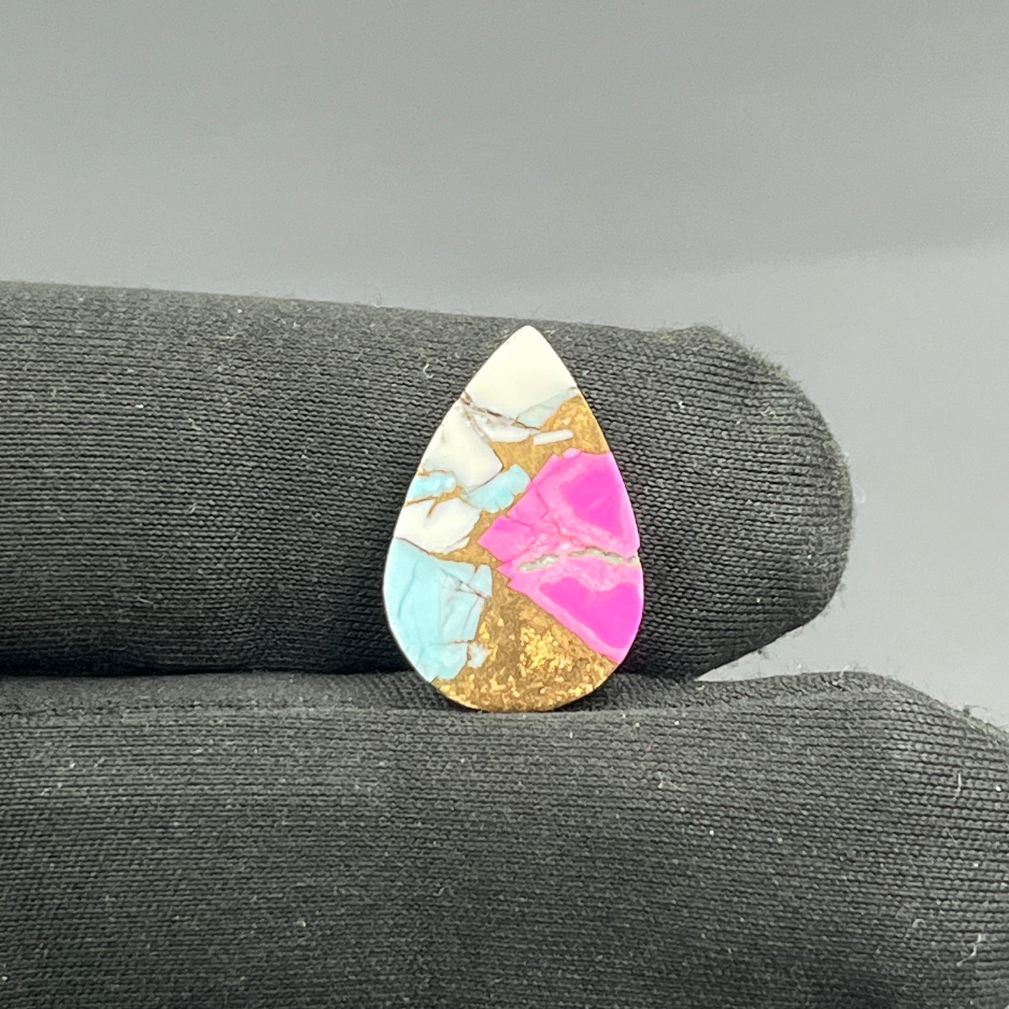 Cotton Candy Dahlia Cabochon - Teardrop