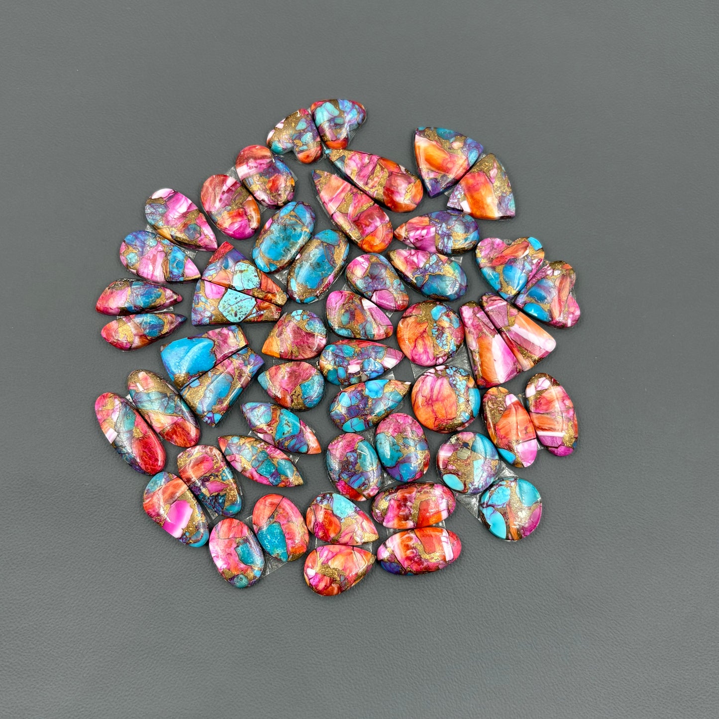 Kingman Pink Turquoise Dahlia - Matching Pairs - Wholesale Lot - 24 Pcs