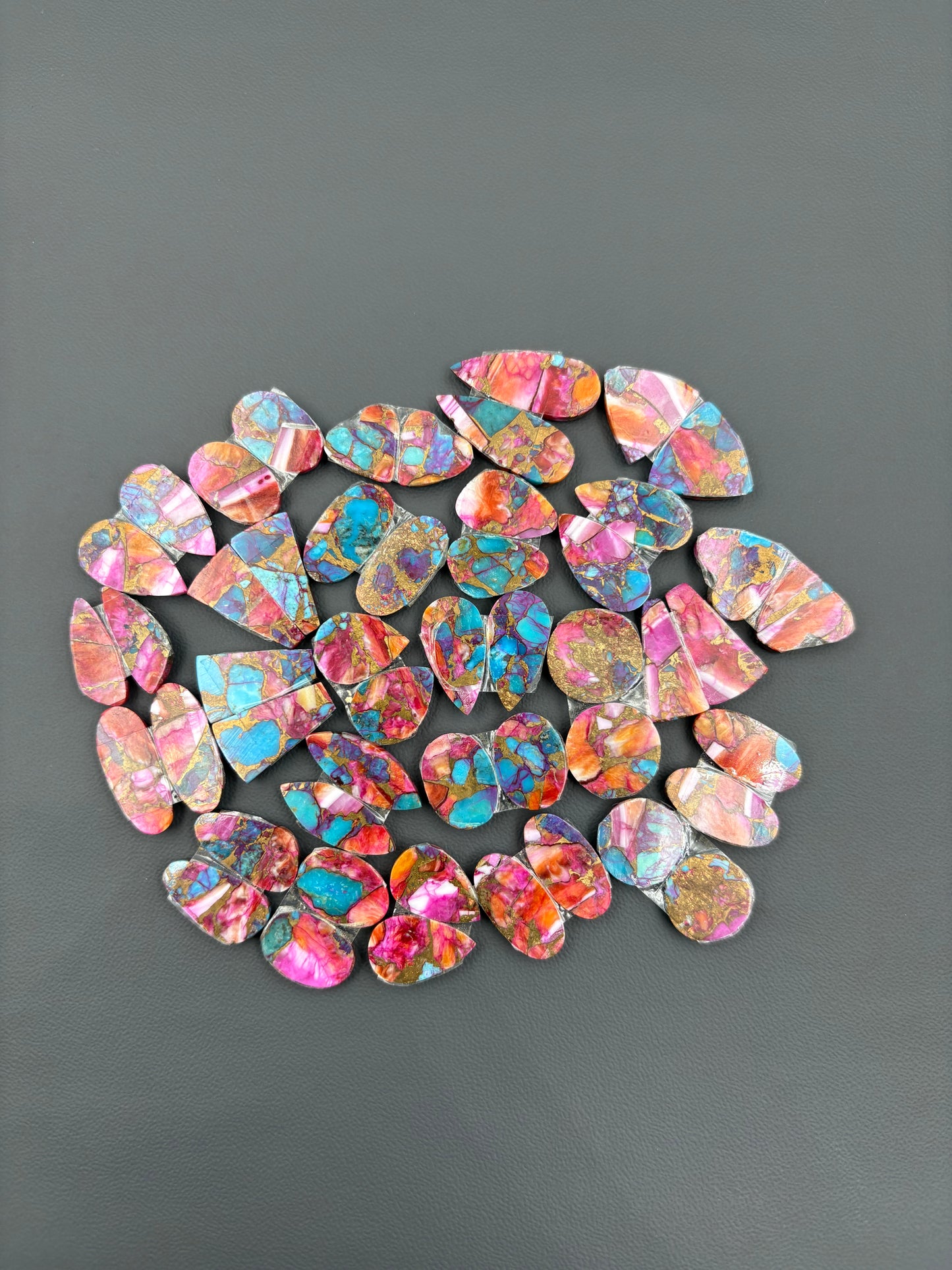 Kingman Pink Turquoise Dahlia - Matching Pairs - Wholesale Lot - 24 Pcs