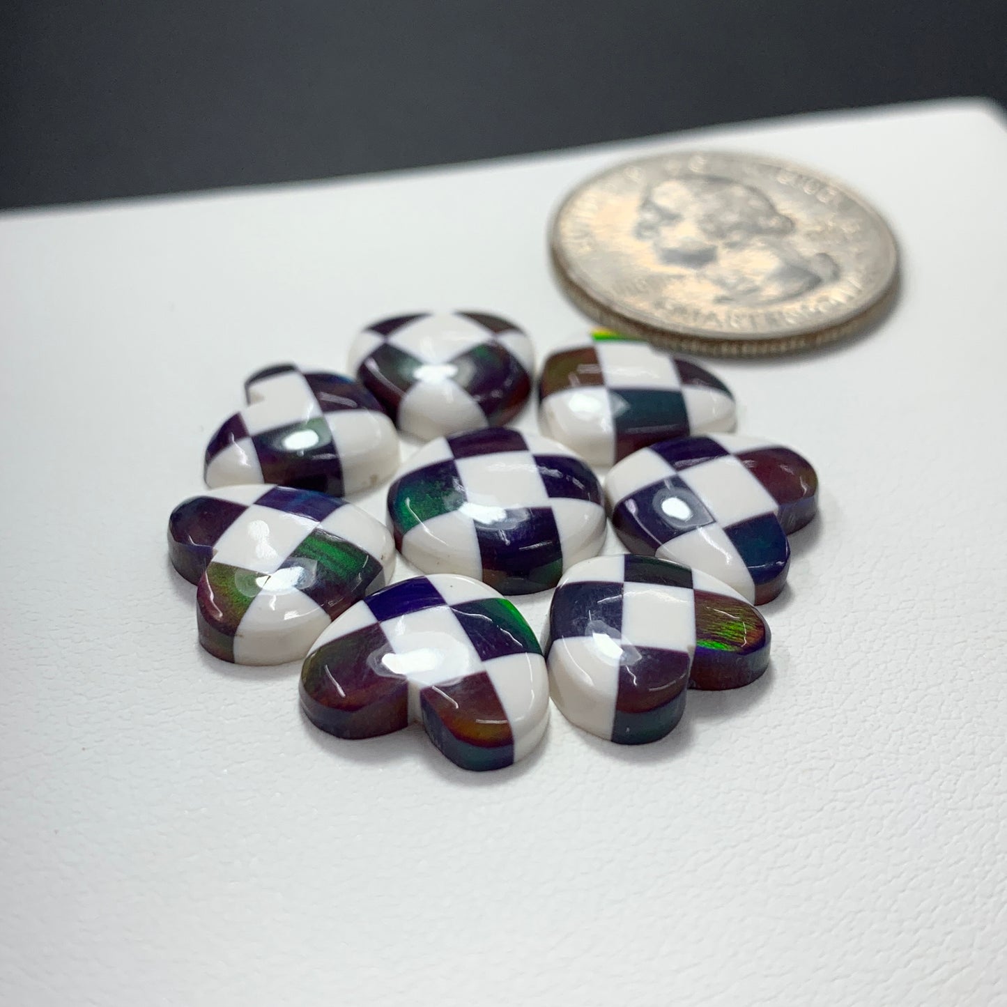 Aura Opal Checkered Lot - Wine & White