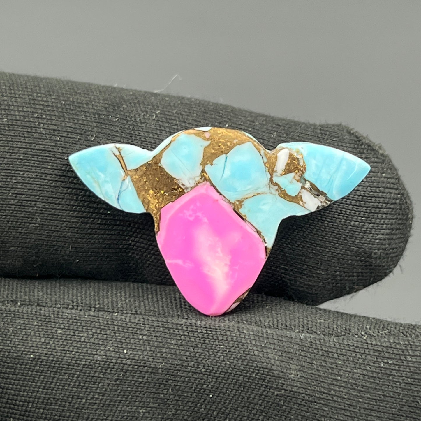 Cotton Candy Dahlia Cabochon - Cow Head