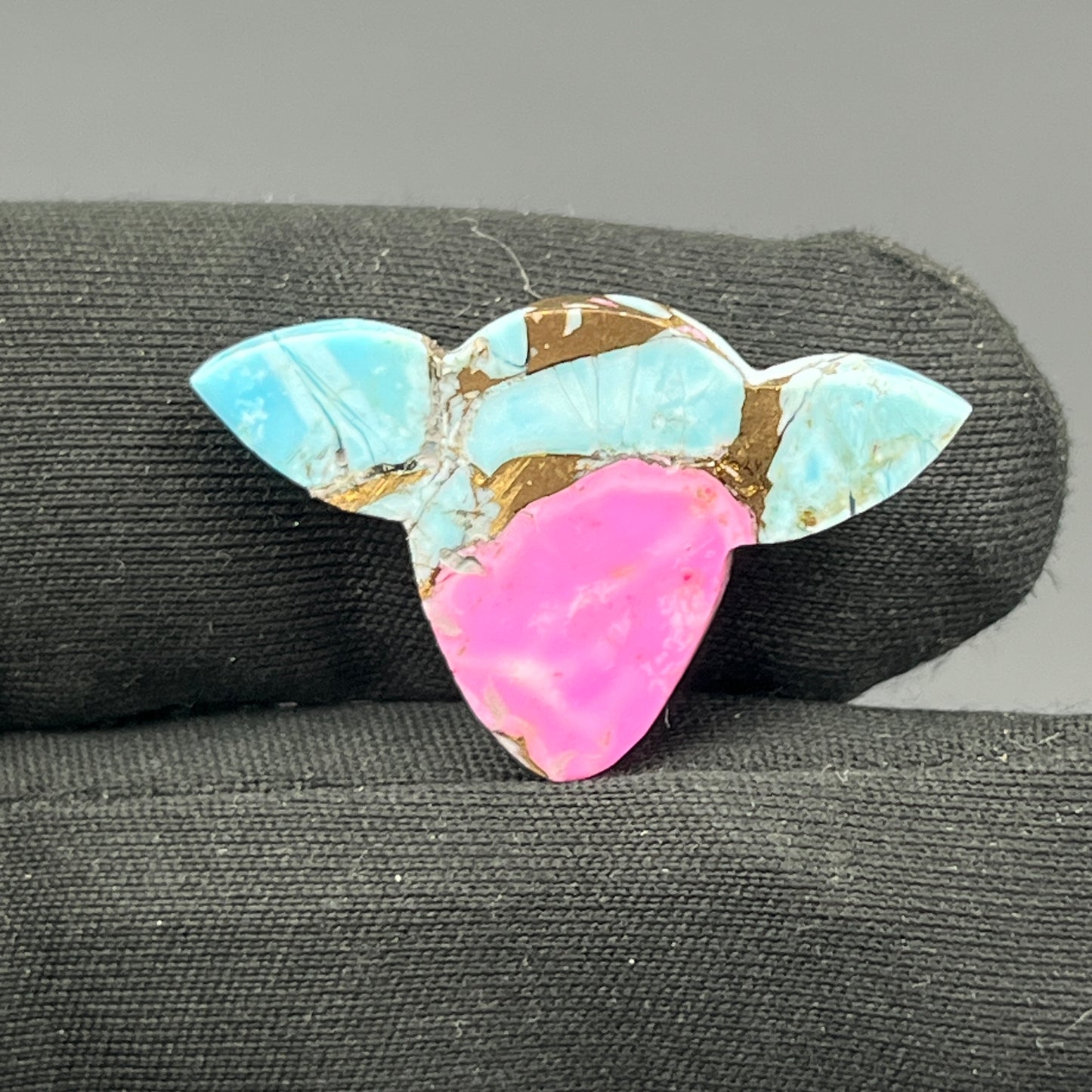 Cotton Candy Dahlia Cabochon - Cow Head