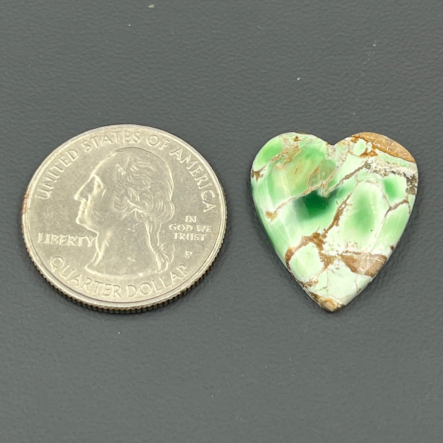 Variscite Green Turquoise Cabochon - Heart