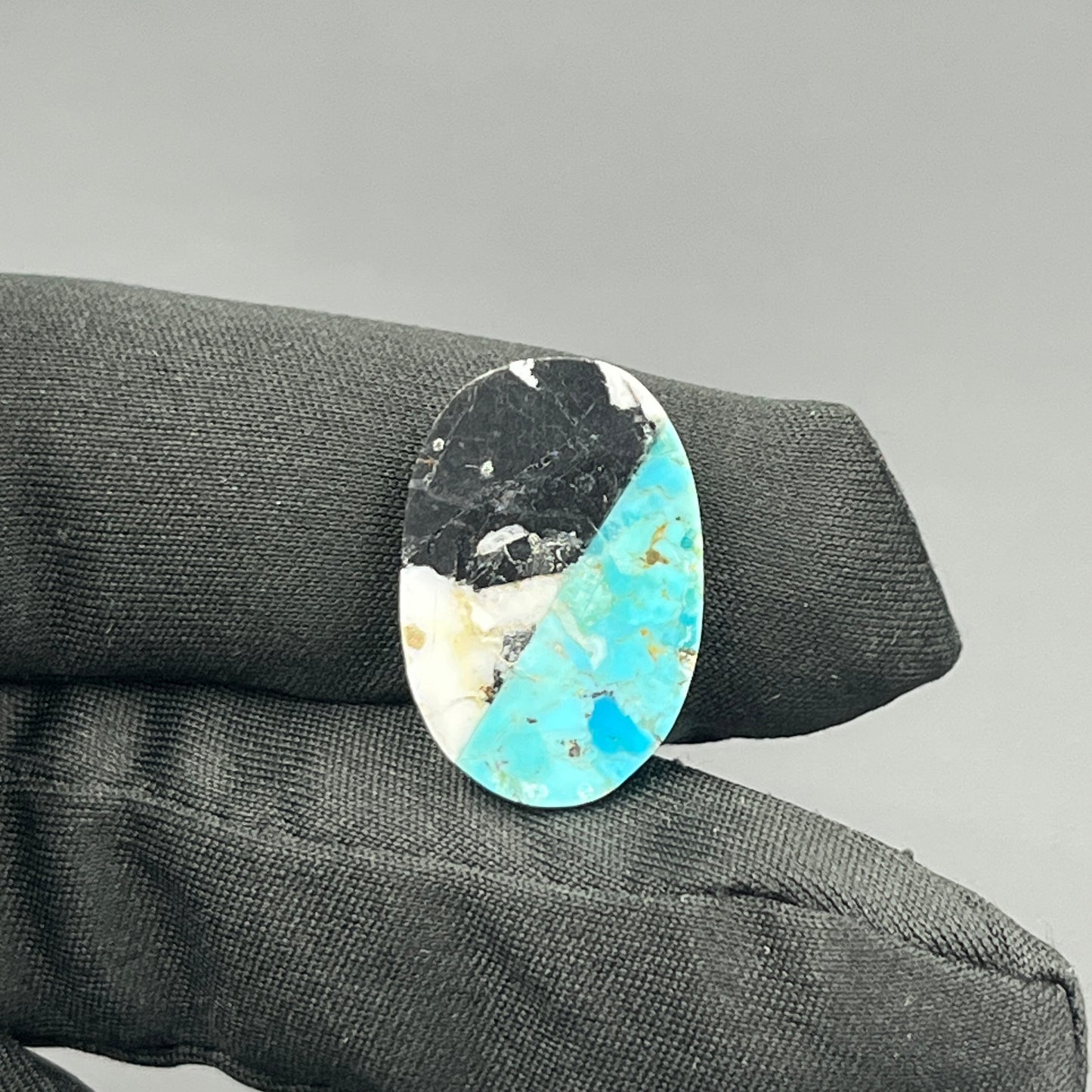 White Buffalo & Mohave Turquoise - Cabochon - Oval