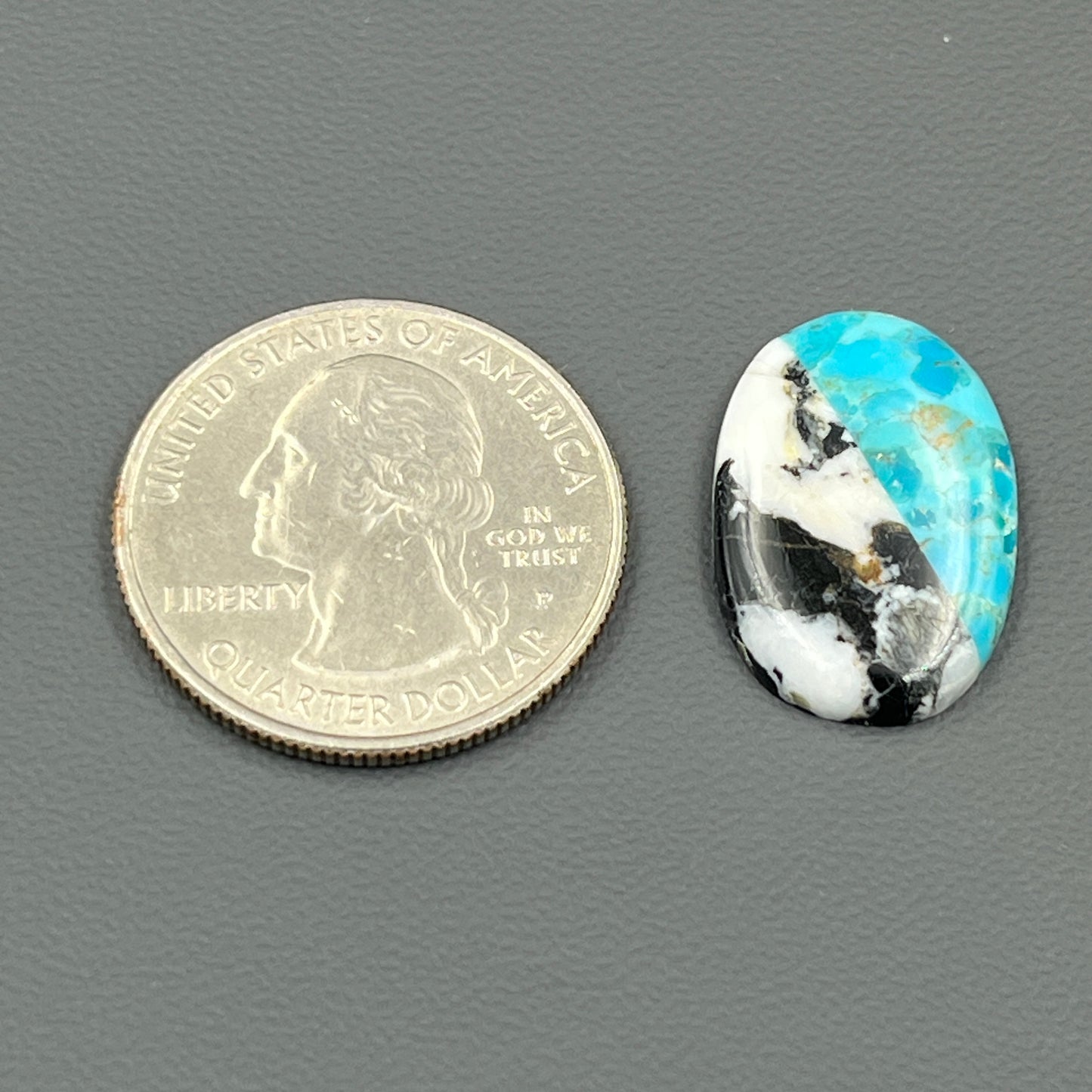 White Buffalo & Mohave Turquoise - Cabochon - Oval