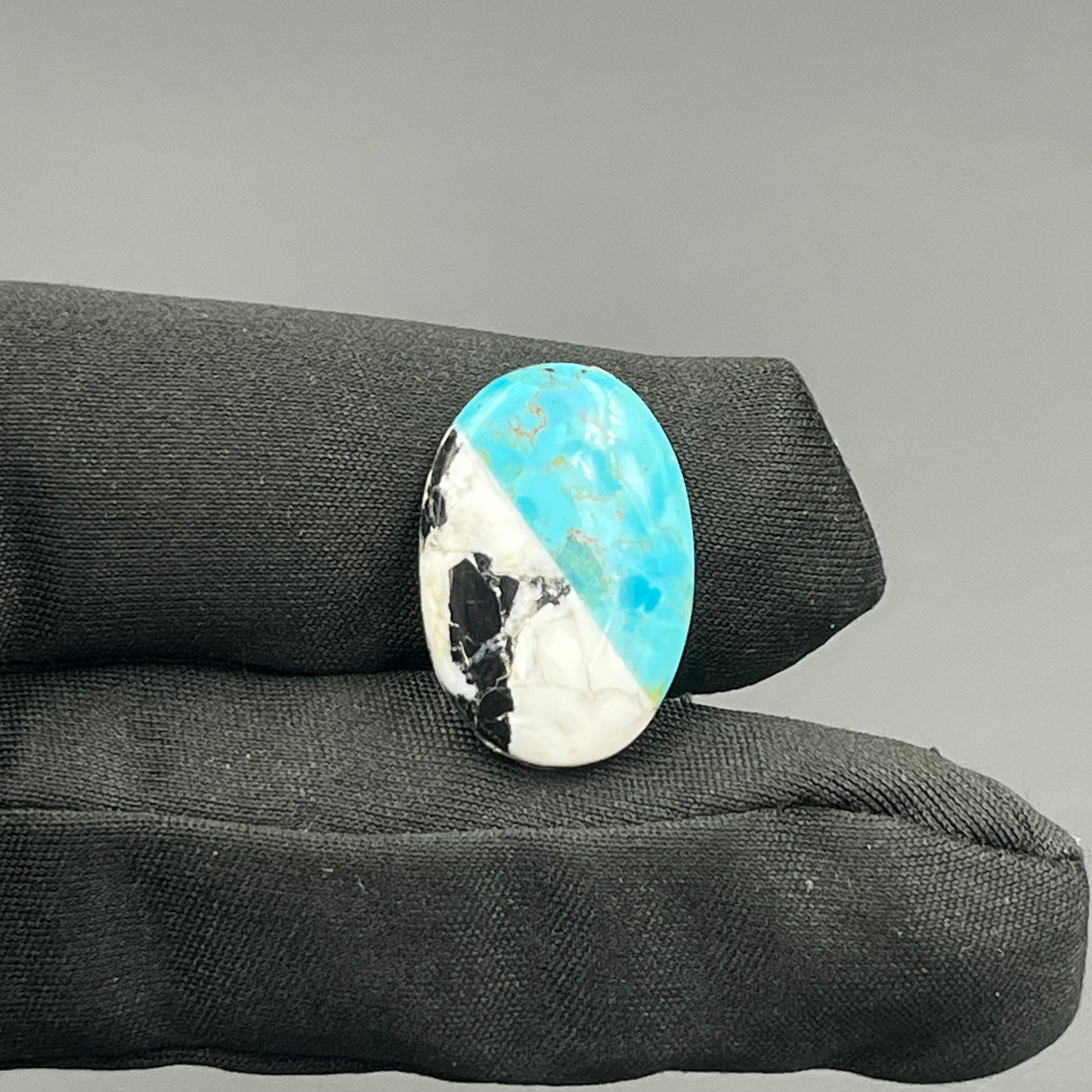 White Buffalo & Mohave Turquoise - Cabochon - Oval