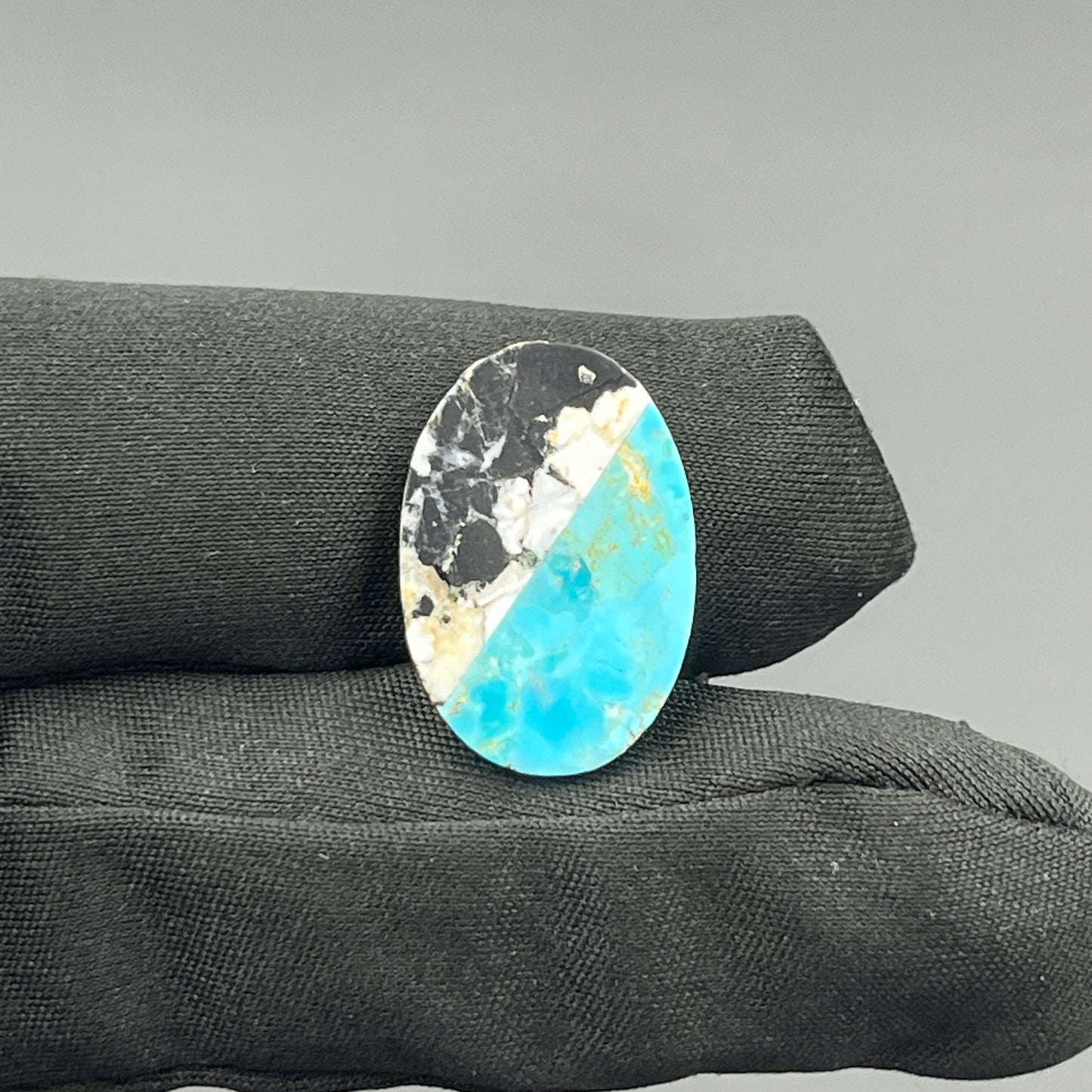 White Buffalo & Mohave Turquoise - Cabochon - Oval