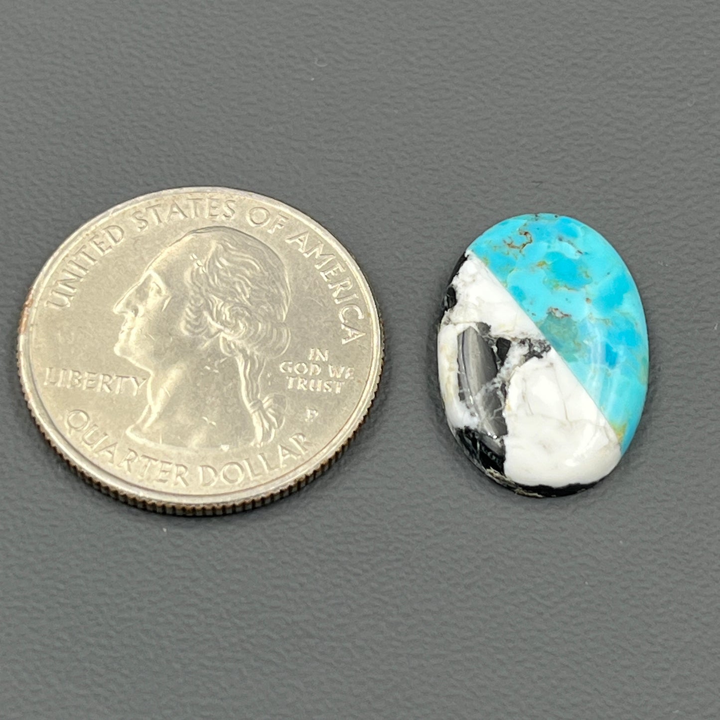 White Buffalo & Mohave Turquoise - Cabochon - Oval