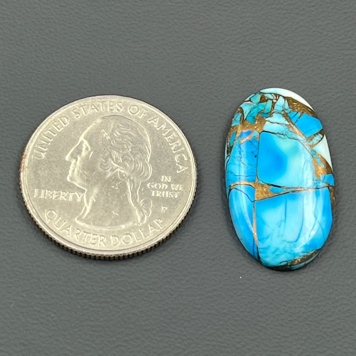Kingman Ice Blue Dahlia - Loose Cabs - Oval