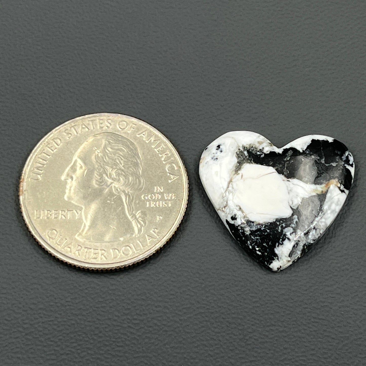 White Buffalo Turquoise Cabochon - Heart