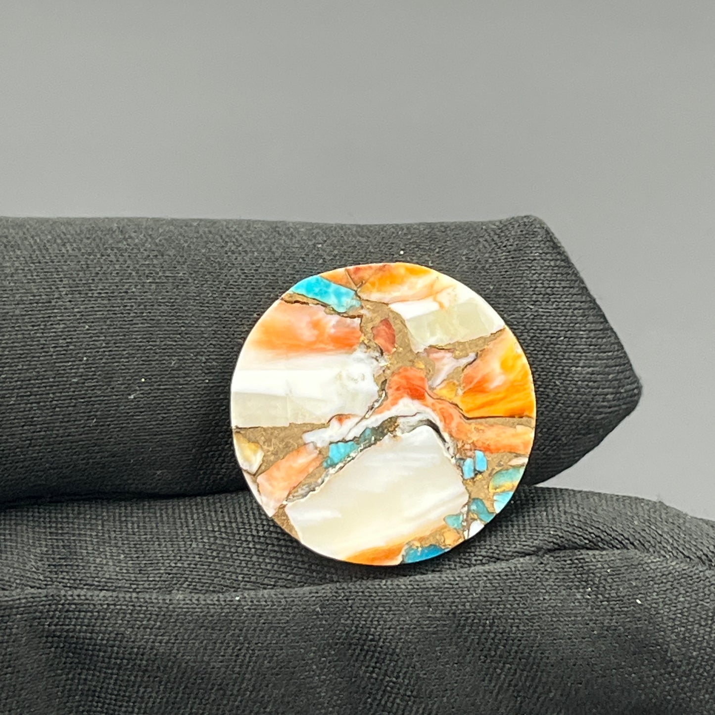 Kingman Spiny Oyster Turquoise - Loose Cab - Round