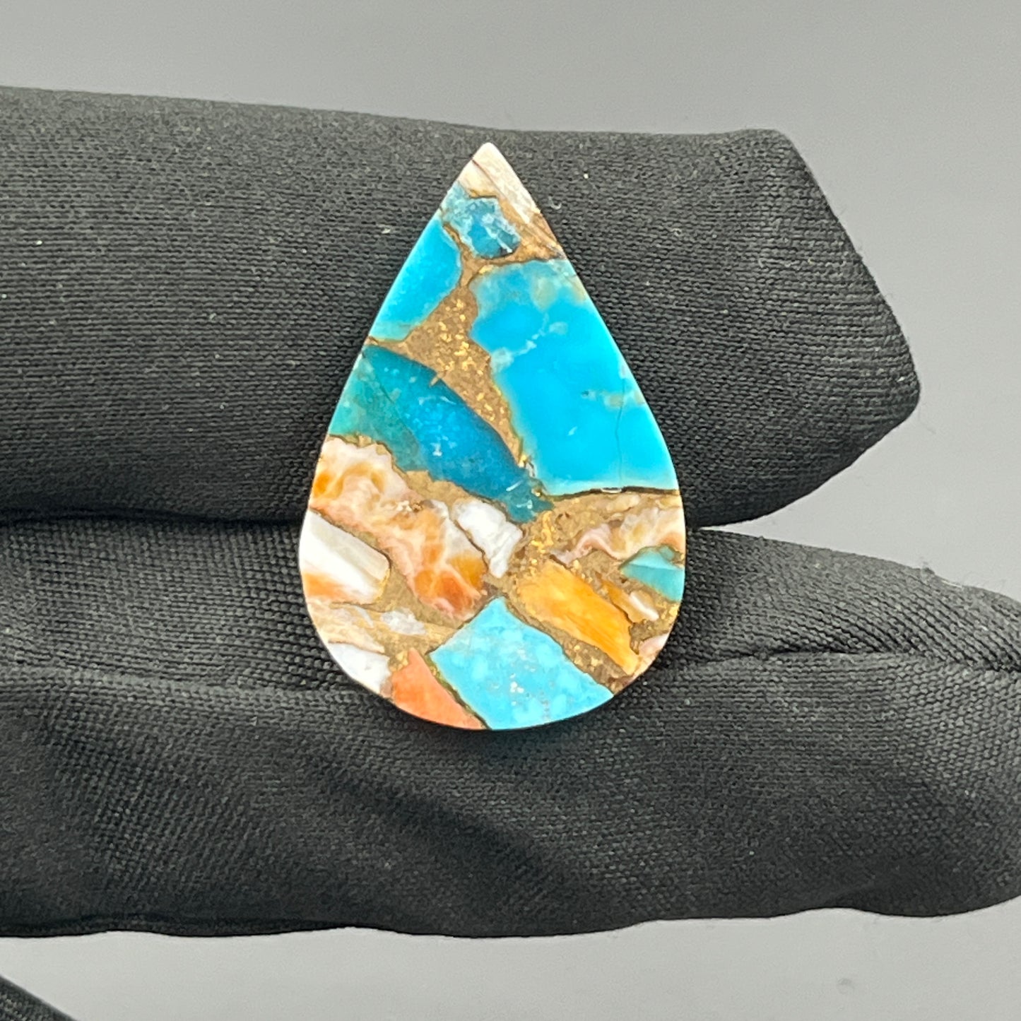 Kingman Spiny Oyster Turquoise - Loose Cab - Teardrop