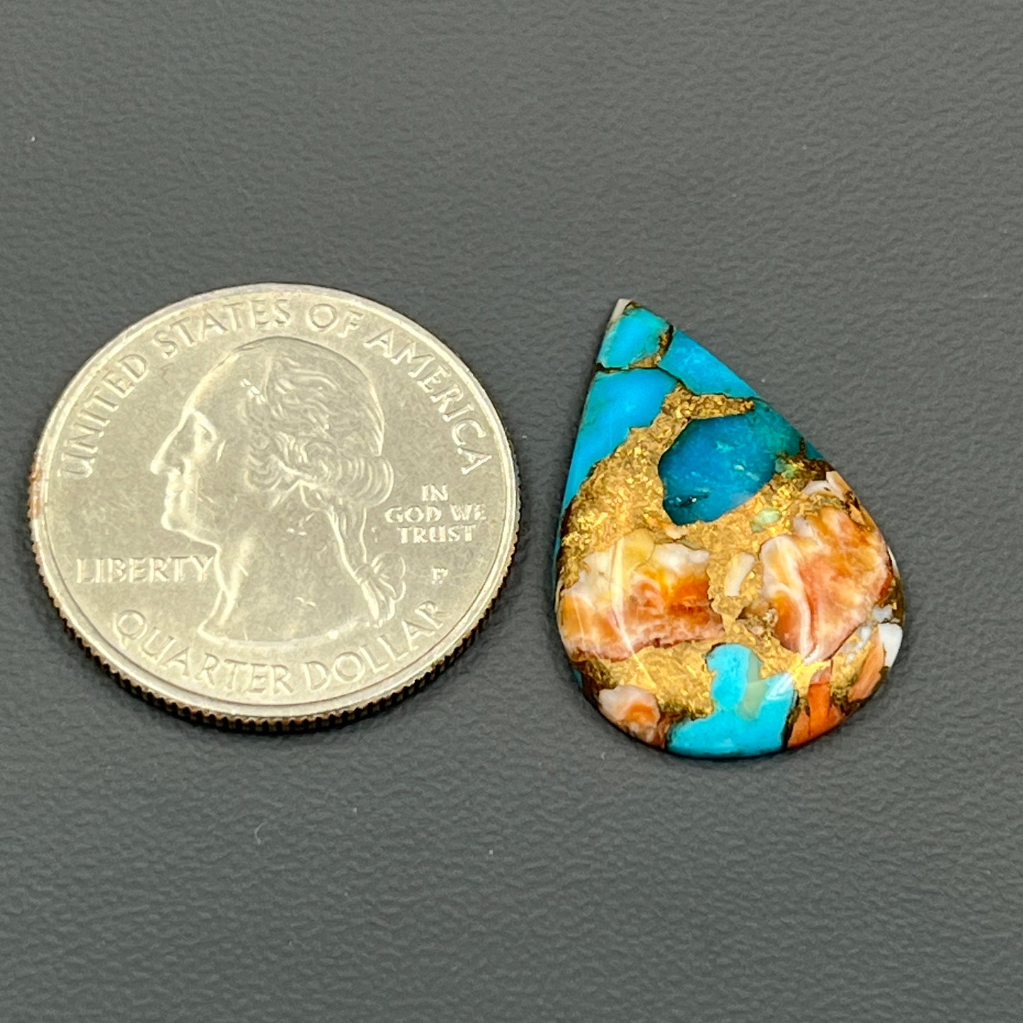 Kingman Spiny Oyster Turquoise - Loose Cab - Teardrop
