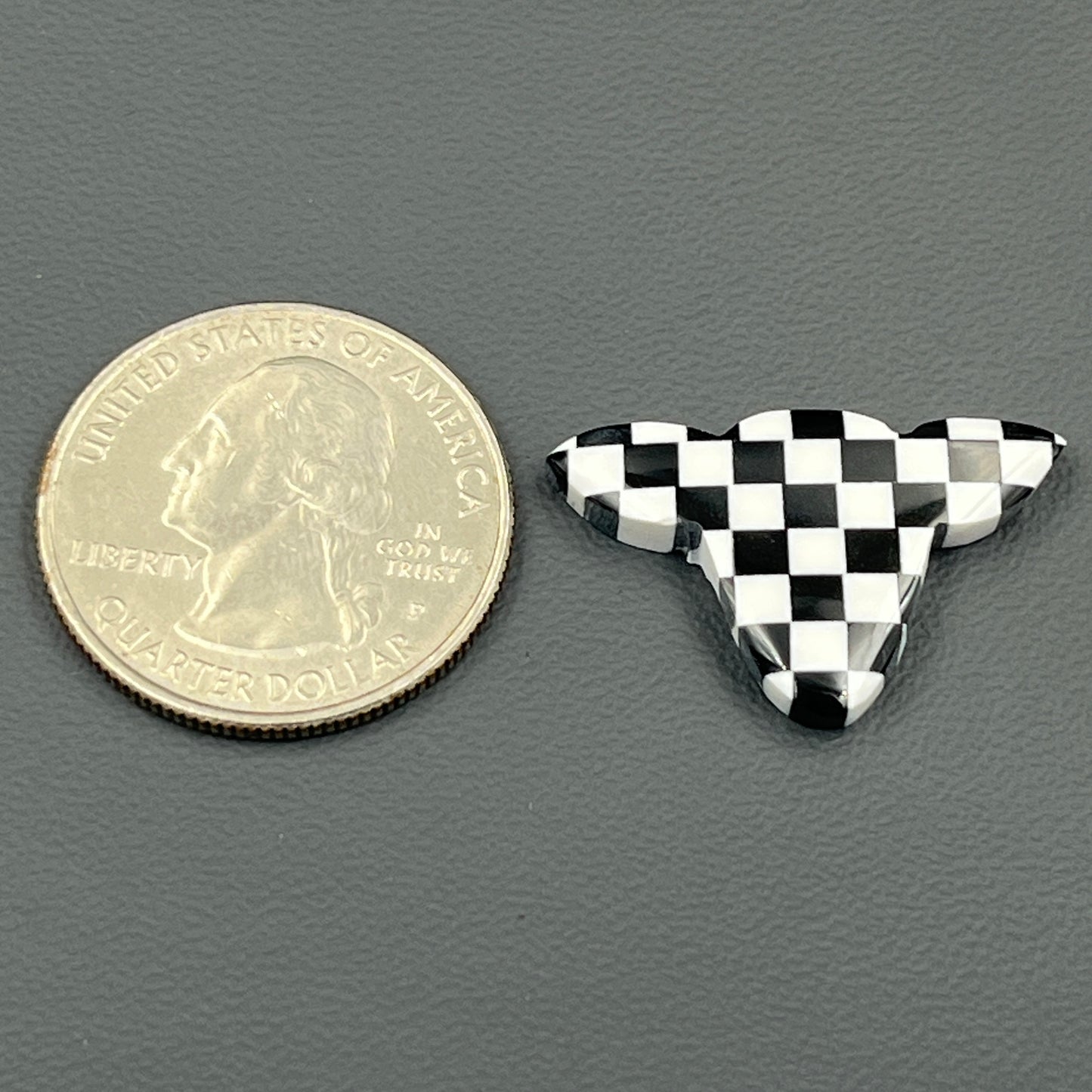 Black & White Checker Board Cabochon - Cow Head