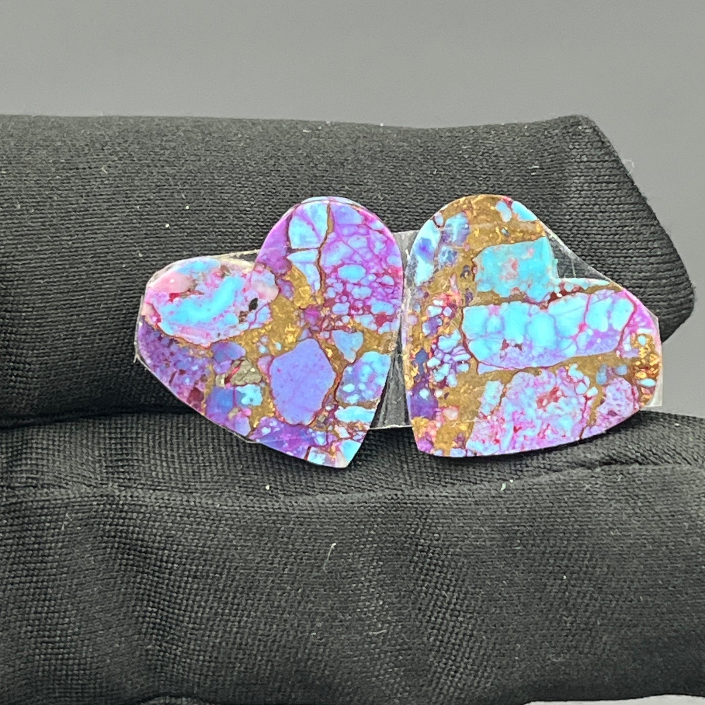 Kingman Purple Turquoise Mohave- Matching Pairs - Heart