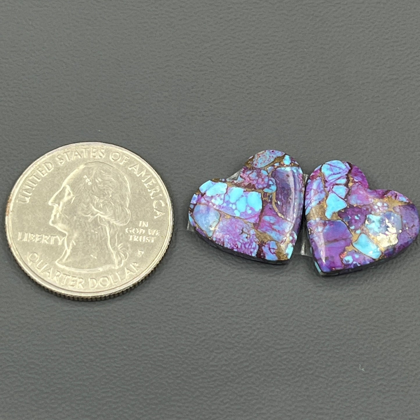 Kingman Purple Turquoise Mohave- Matching Pairs - Heart