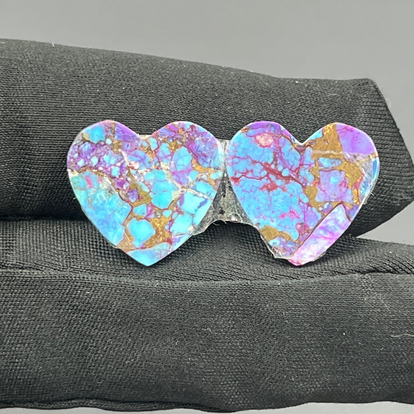 Kingman Purple Turquoise Mohave- Matching Pairs - Heart