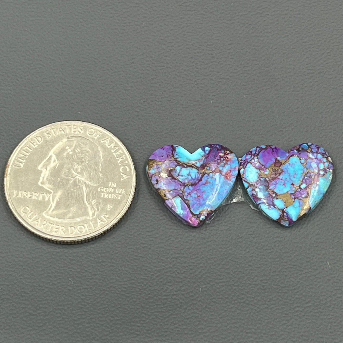 Kingman Purple Turquoise Mohave- Matching Pairs - Heart