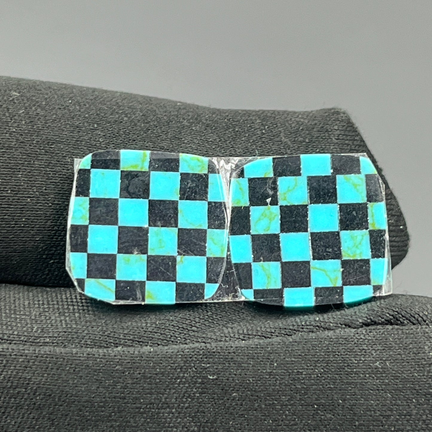 Blue & Black Checker Board- Matching Pairs - Cushion