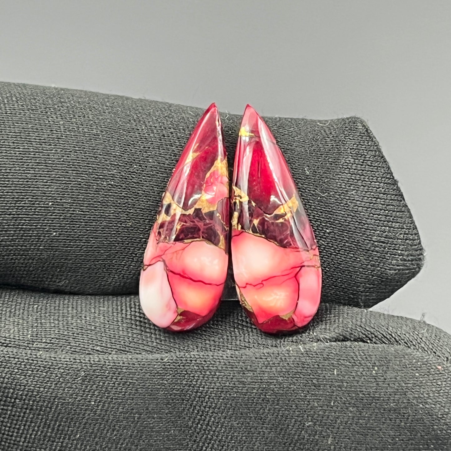 Kingman Red Rose Dahlia - Matching Pairs - Teardrop