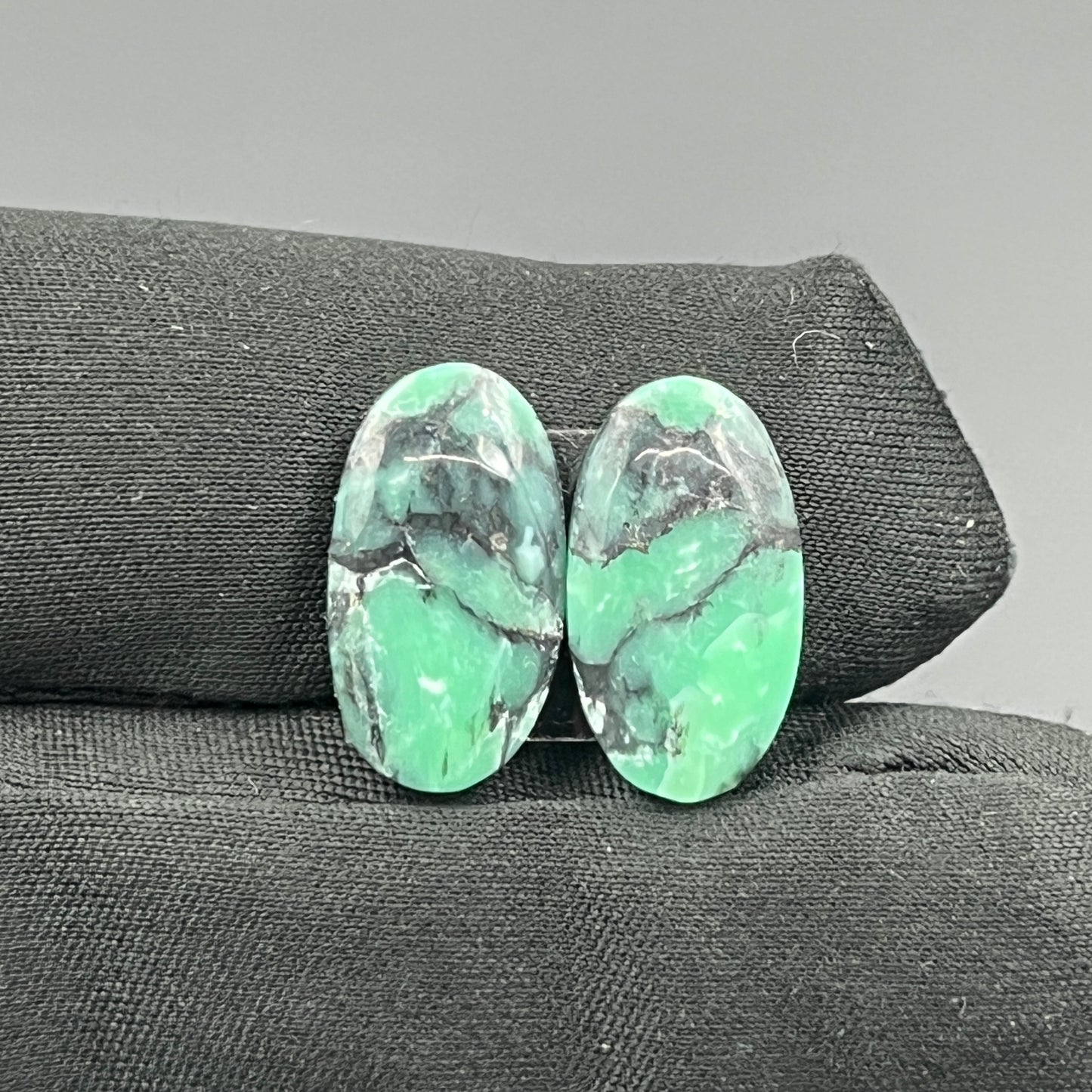 Black Bridge Variscite - Matching Pairs - Ovel