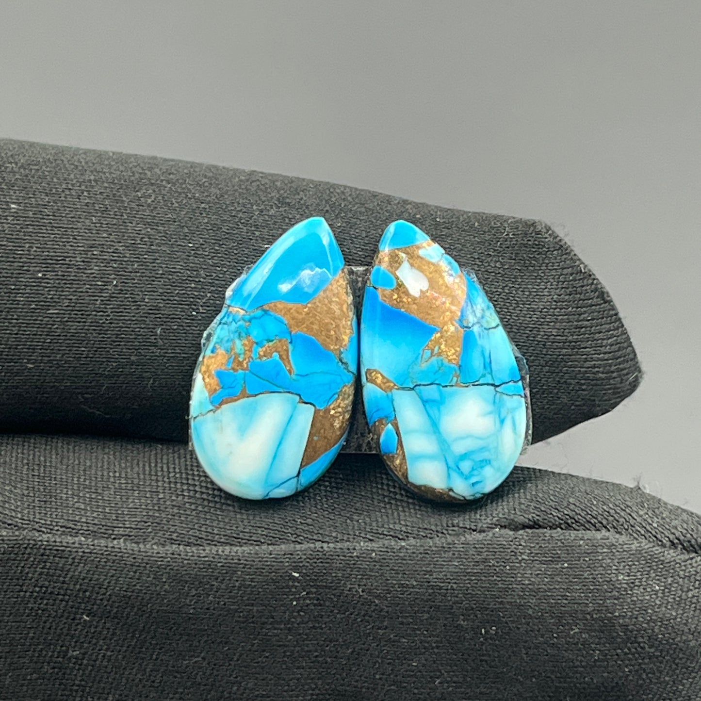 Kingman Ice Blue Dahlia - Matching Pairs - Teardrop