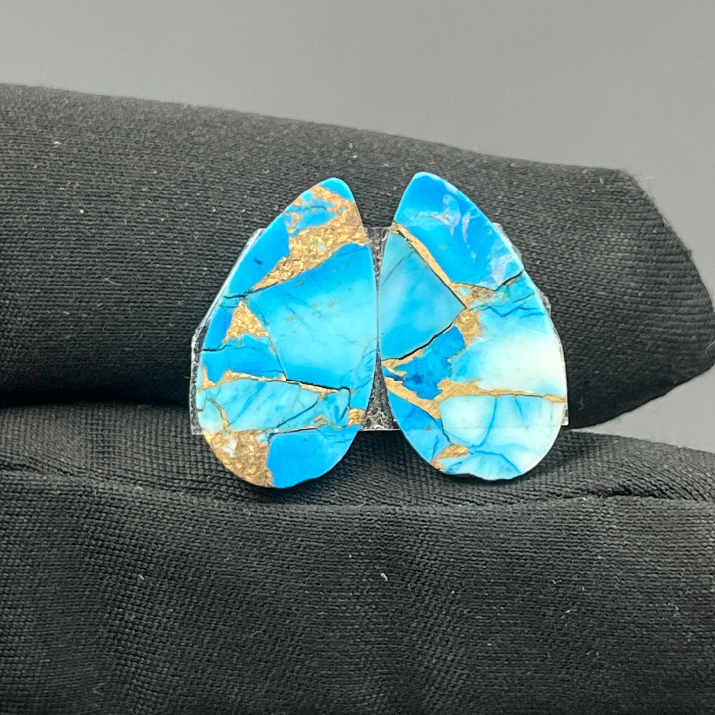 Kingman Ice Blue Dahlia - Matching Pairs - Teardrop