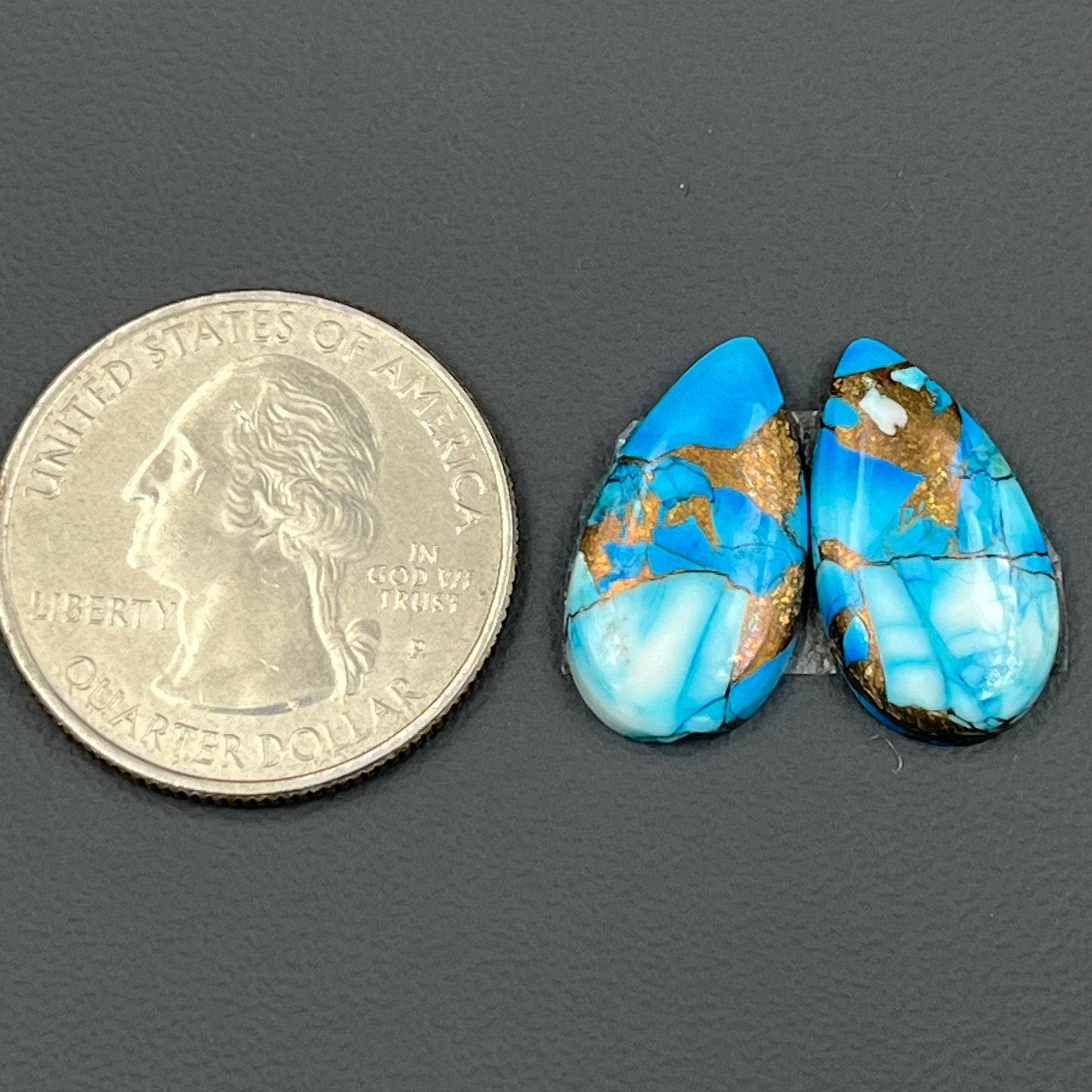 Kingman Ice Blue Dahlia - Matching Pairs - Teardrop