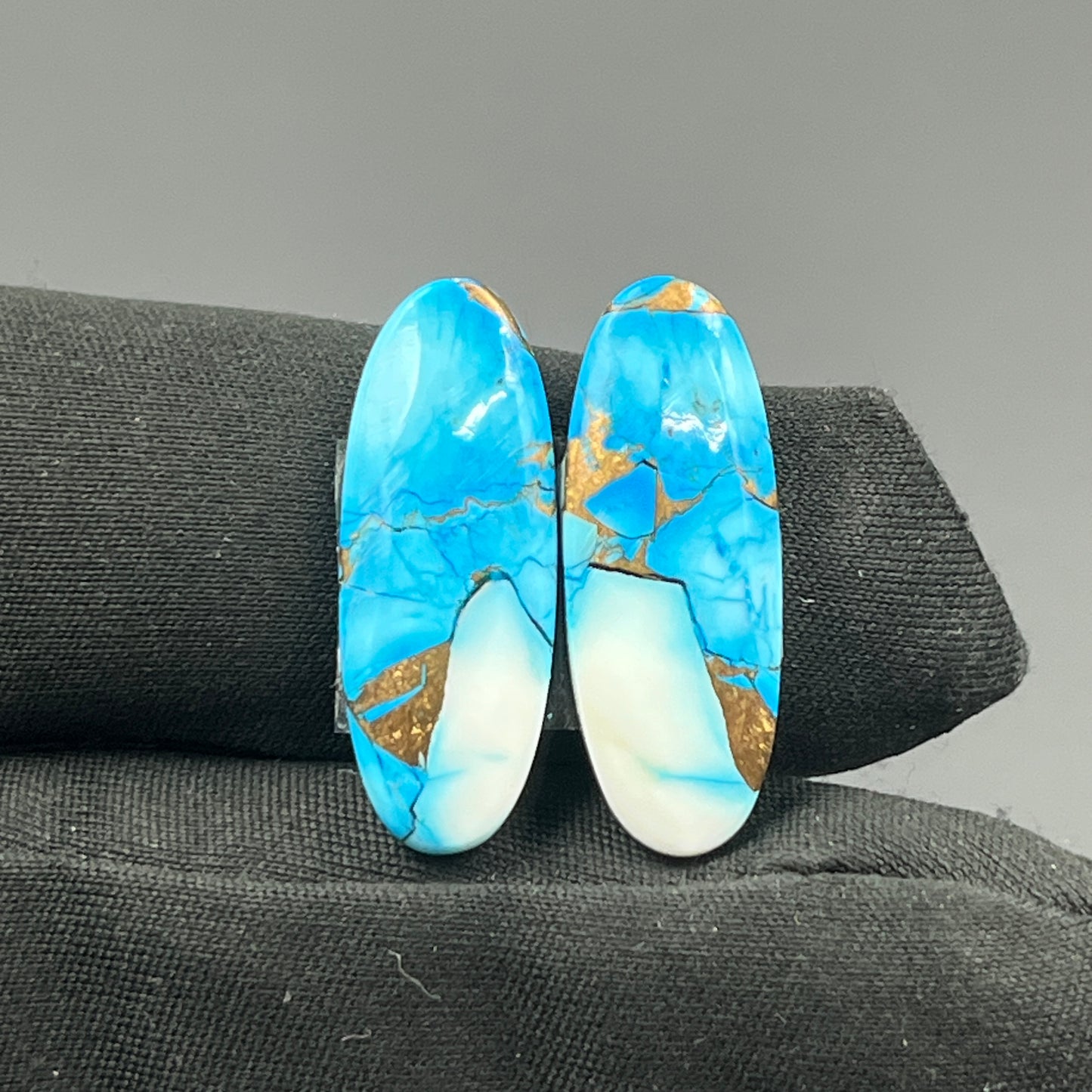 Kingman Ice Blue Dahlia - Matching Pairs - Ovel