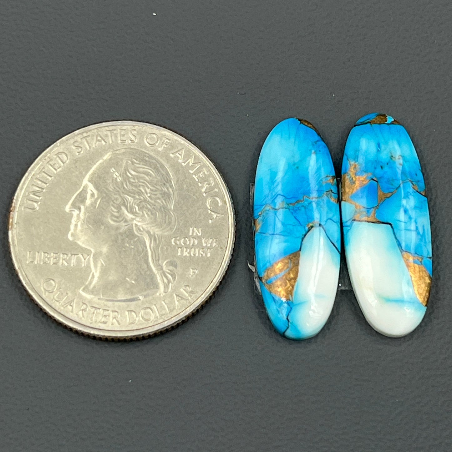 Kingman Ice Blue Dahlia - Matching Pairs - Ovel