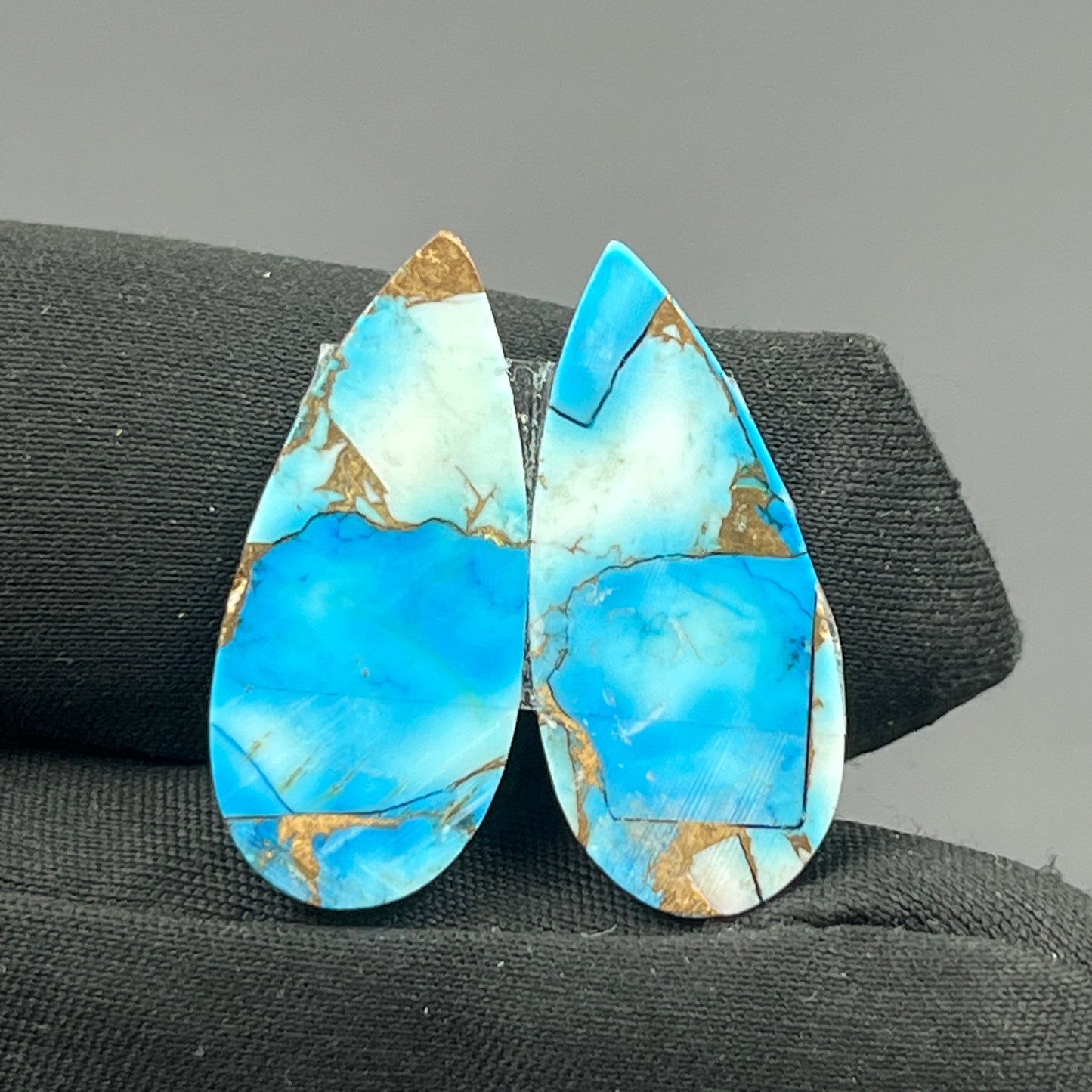 Kingman Ice Blue Dahlia - Matching Pairs - Teardrop