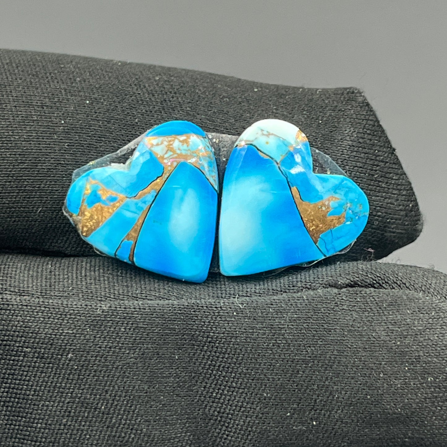 Kingman Ice Blue Dahlia - Matching Pairs - Heart