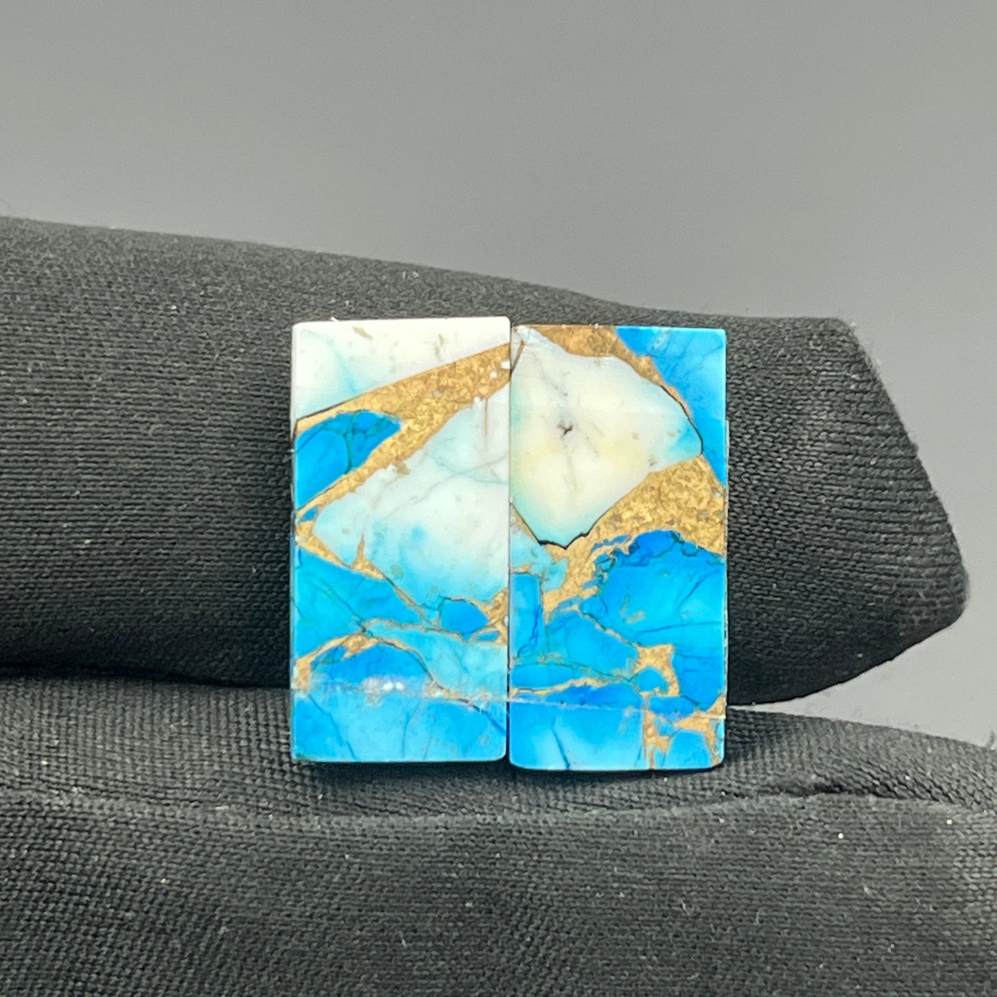 Kingman Ice Blue Dahlia - Matching Pairs - Baguette