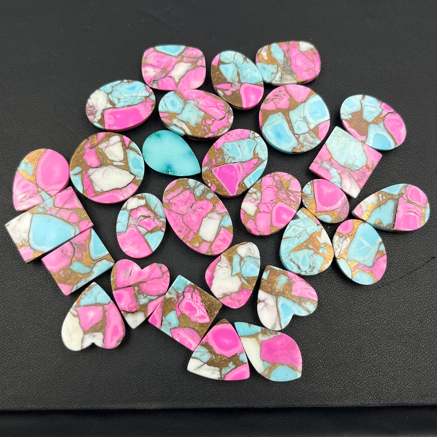 Cotton Candy Dahlia - Loose Cabs - Wholesale Lot - 28 Pcs