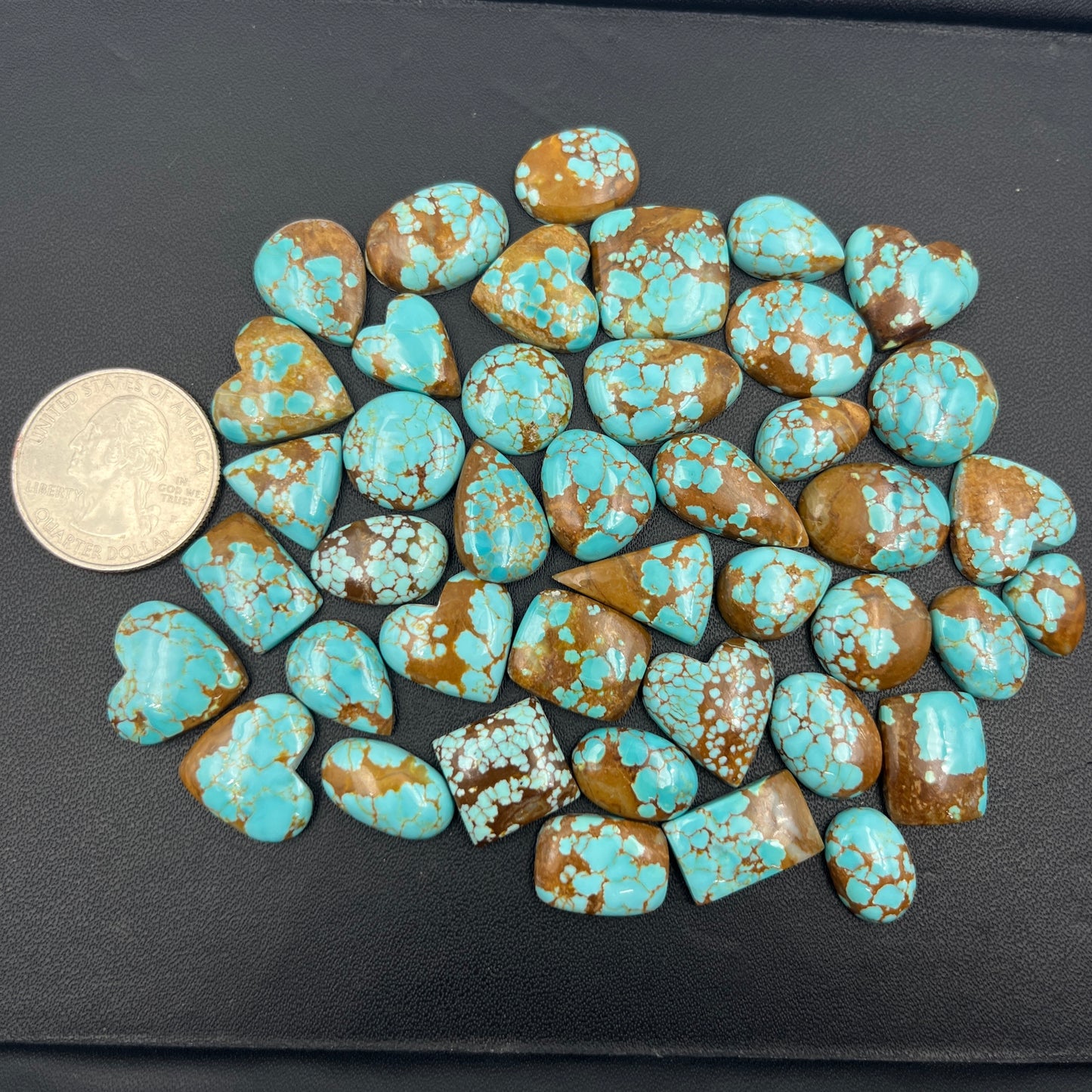 Number #8 Turquoise - Loose Cabs - Wholesale Lot - 42 Pcs