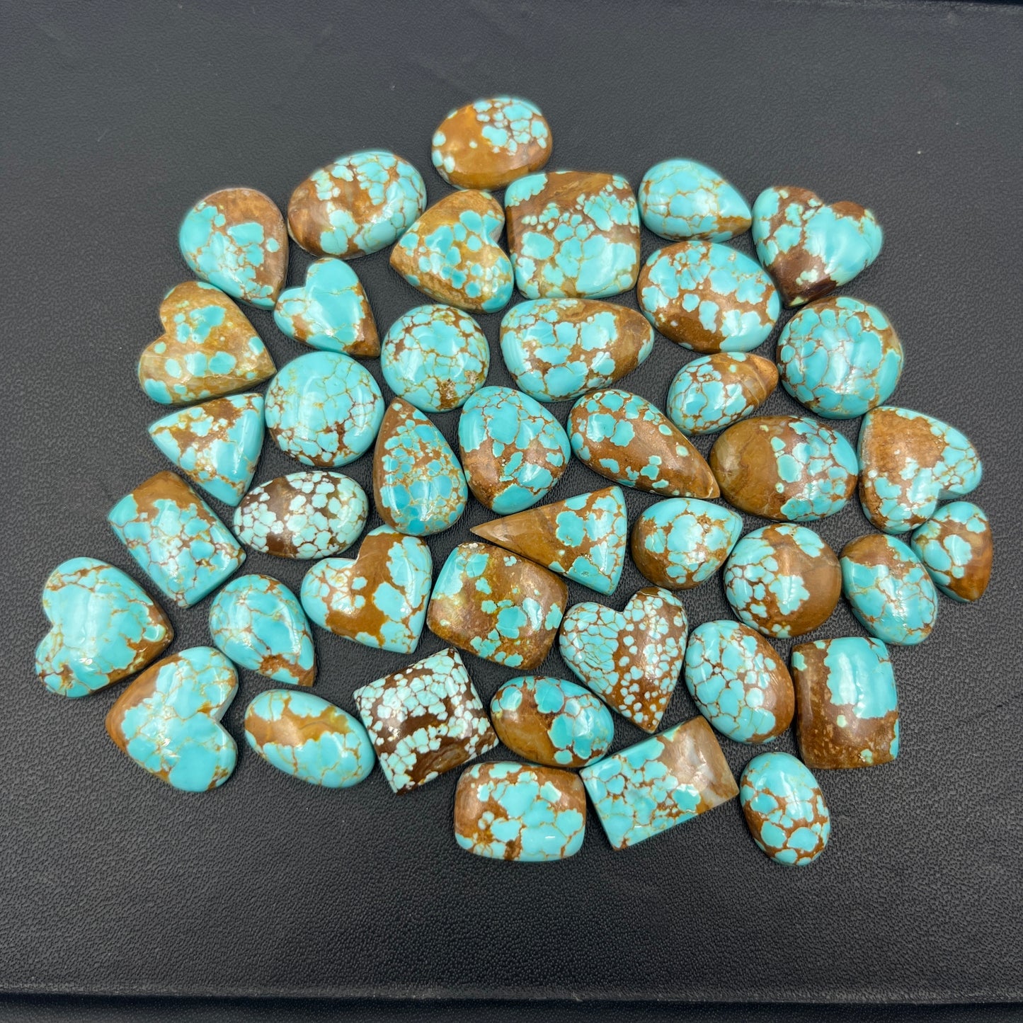 Number #8 Turquoise - Loose Cabs - Wholesale Lot - 42 Pcs