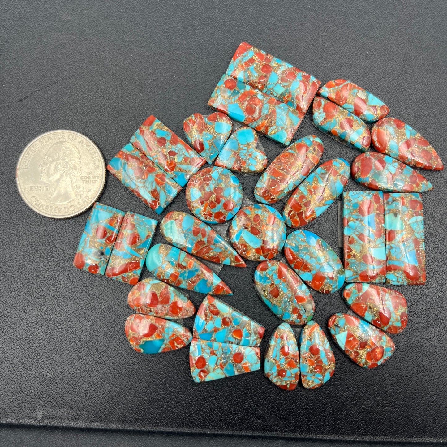 Coral & Turquoise Mohave - Matching Pairs - Wholesale Lot - 15 Pcs