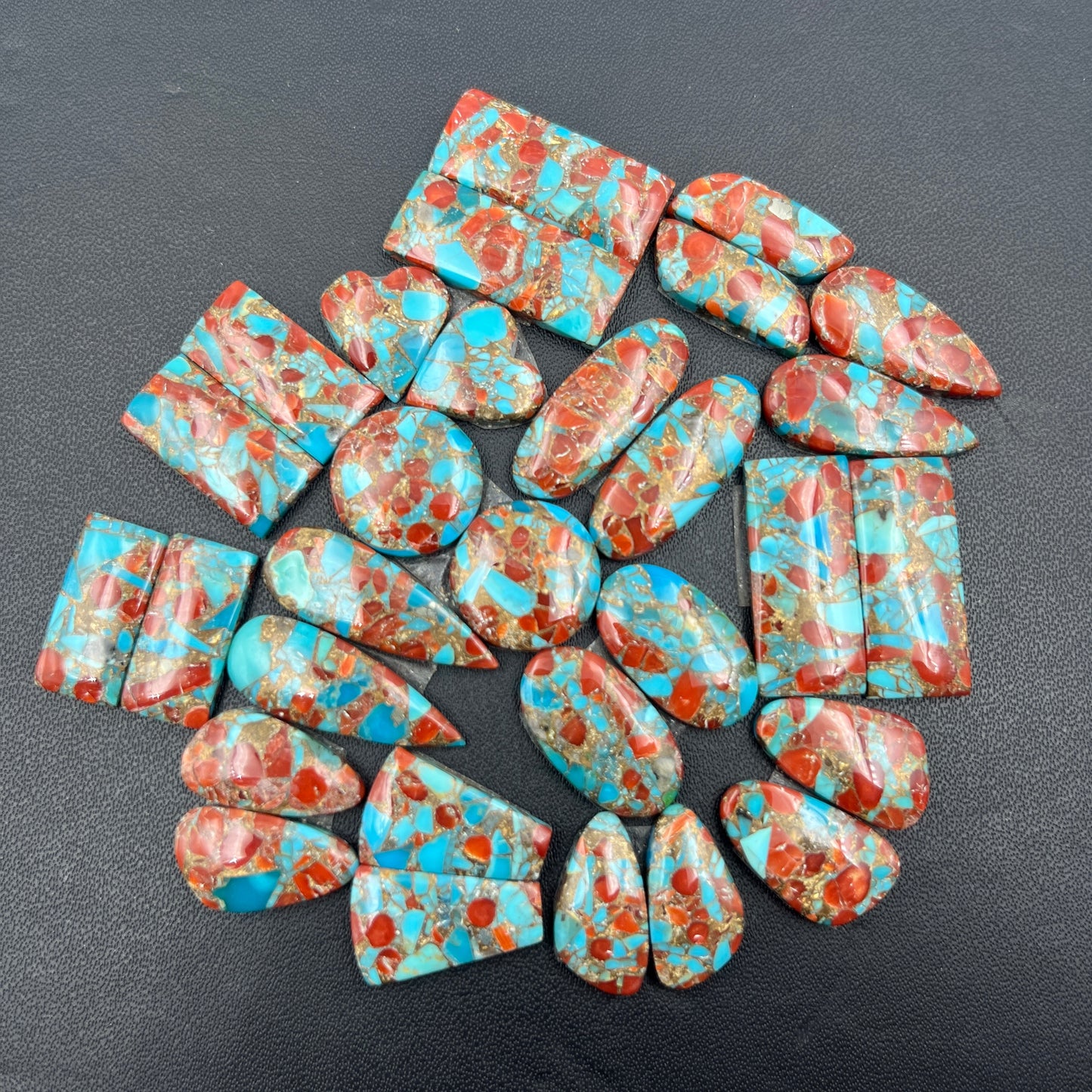 Coral & Turquoise Mohave - Matching Pairs - Wholesale Lot - 15 Pcs