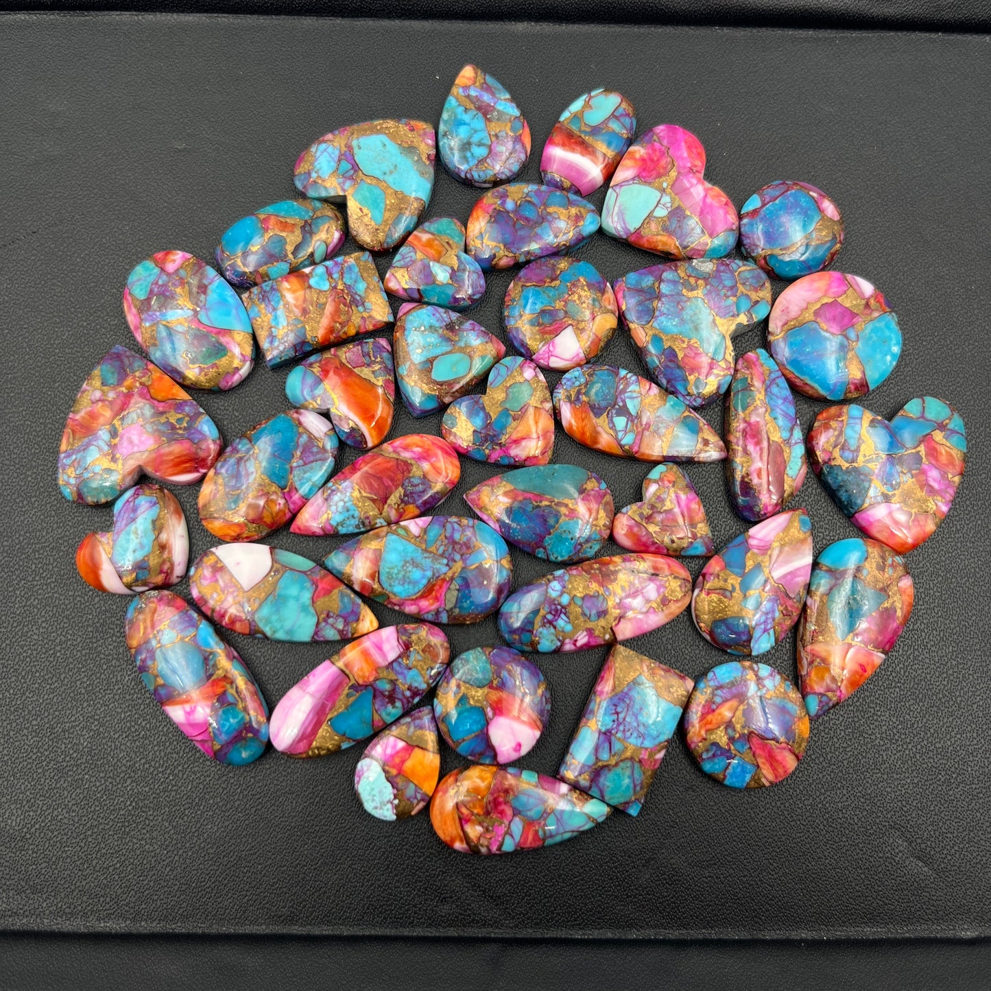 Kingman Pink Turquoise Dahlia Wholesale Lot - 37 Pcs