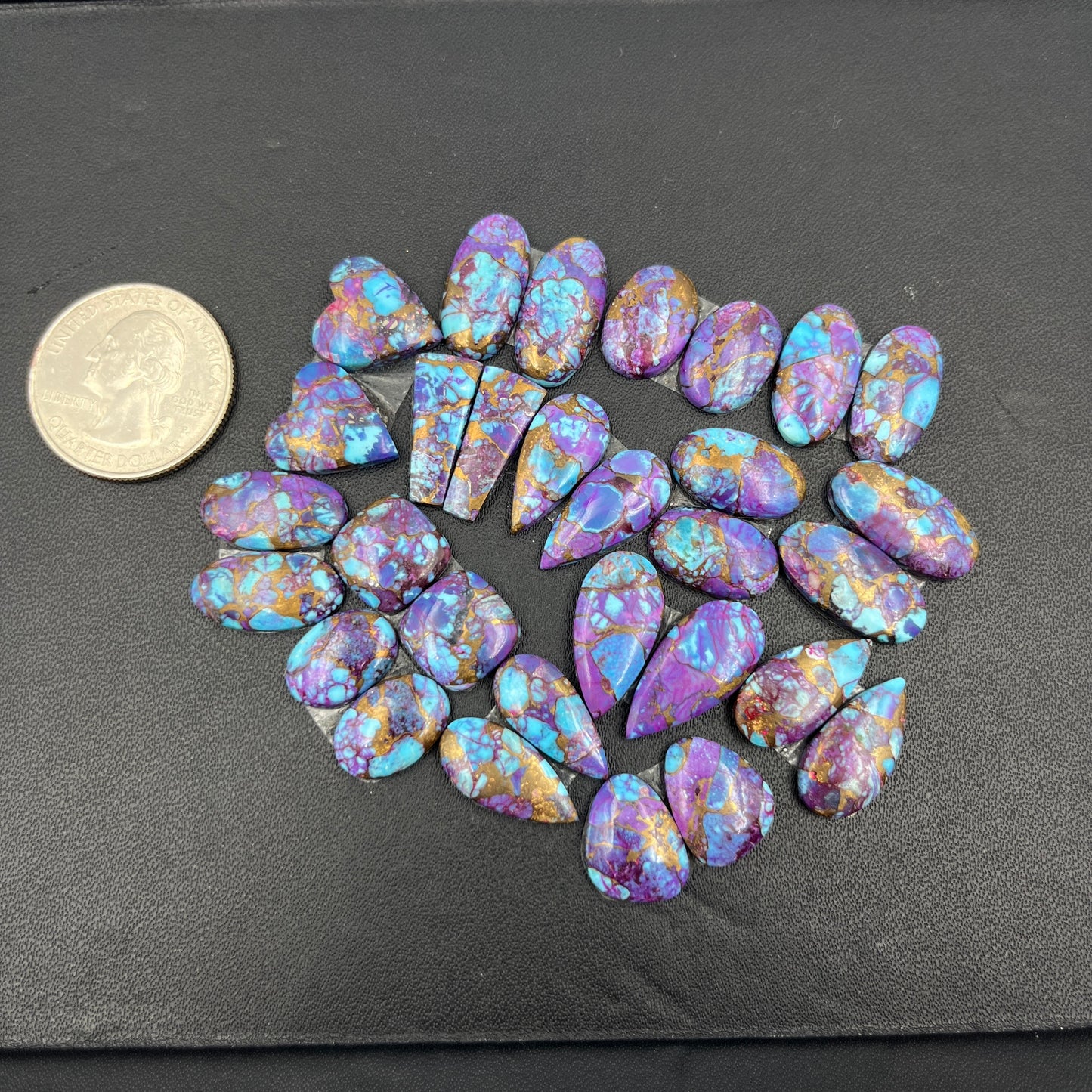 Kingman Purple Turquoise Mohave - Matching Pairs - Wholesale Lot - 15 Pairs