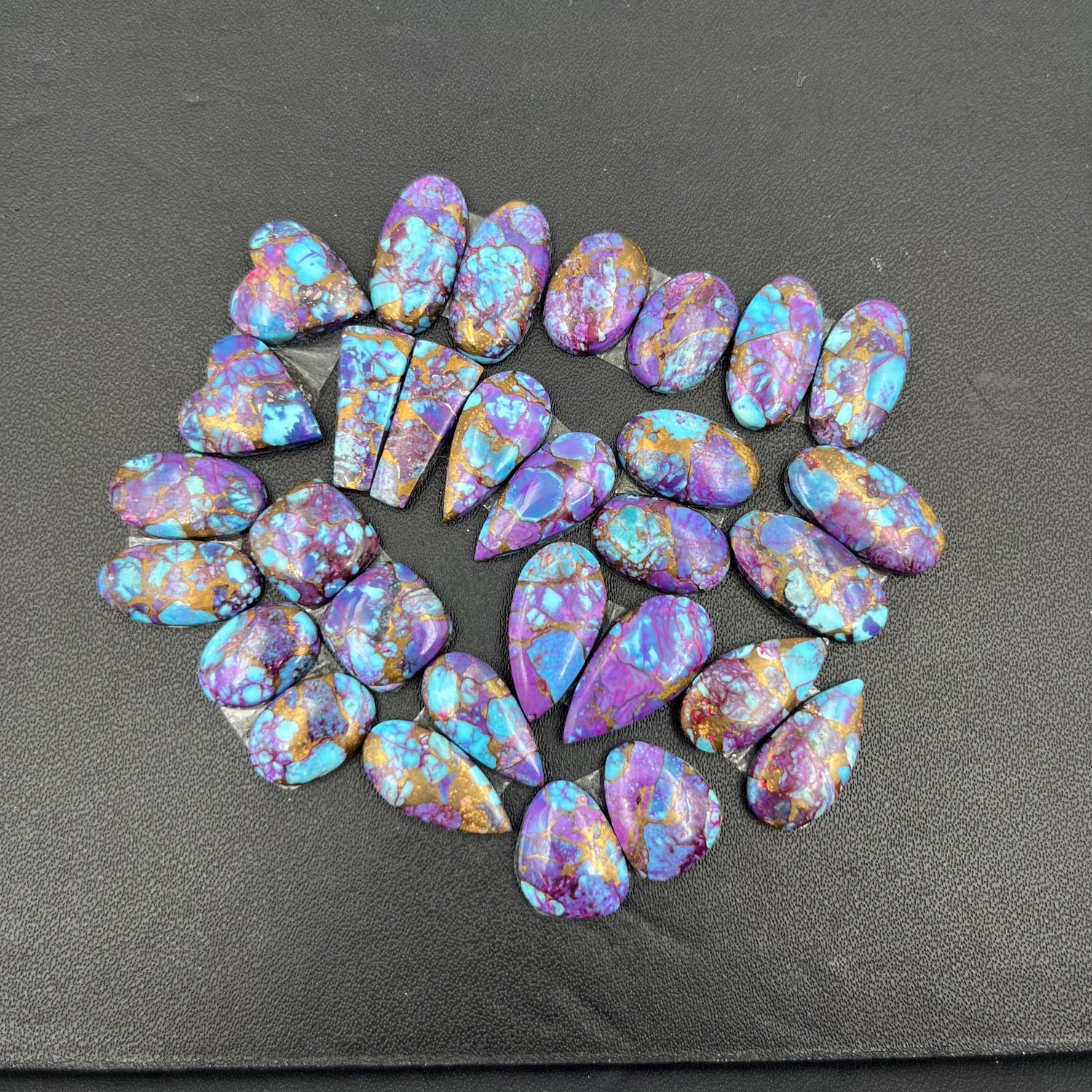 Kingman Purple Turquoise Mohave - Matching Pairs - Wholesale Lot - 15 Pairs