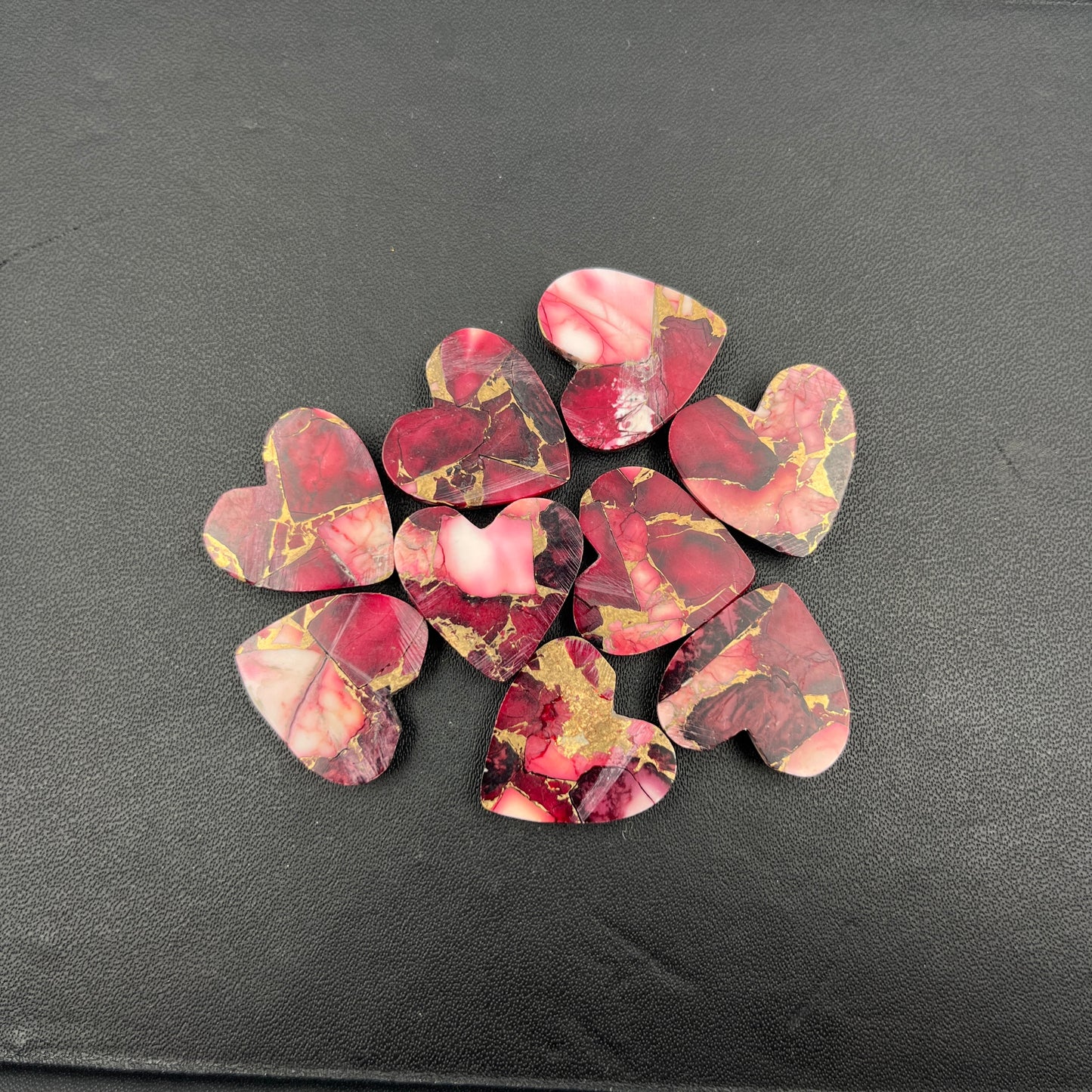 Kingman Red Rose Dahlia - Loose Cabs - Wholesale Lot - 9 Pcs