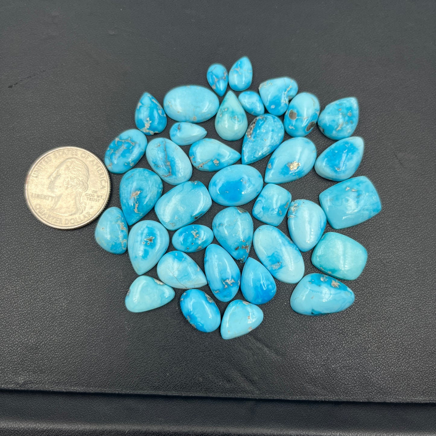 Blue Bird Turquoise - Loose Cabs - Wholesale Lot - 35 Pcs