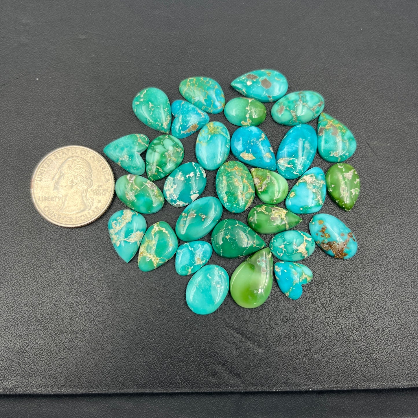 Emerald Valley Turquoise - Loose Cab Wholesale Lot - 29 Pcs