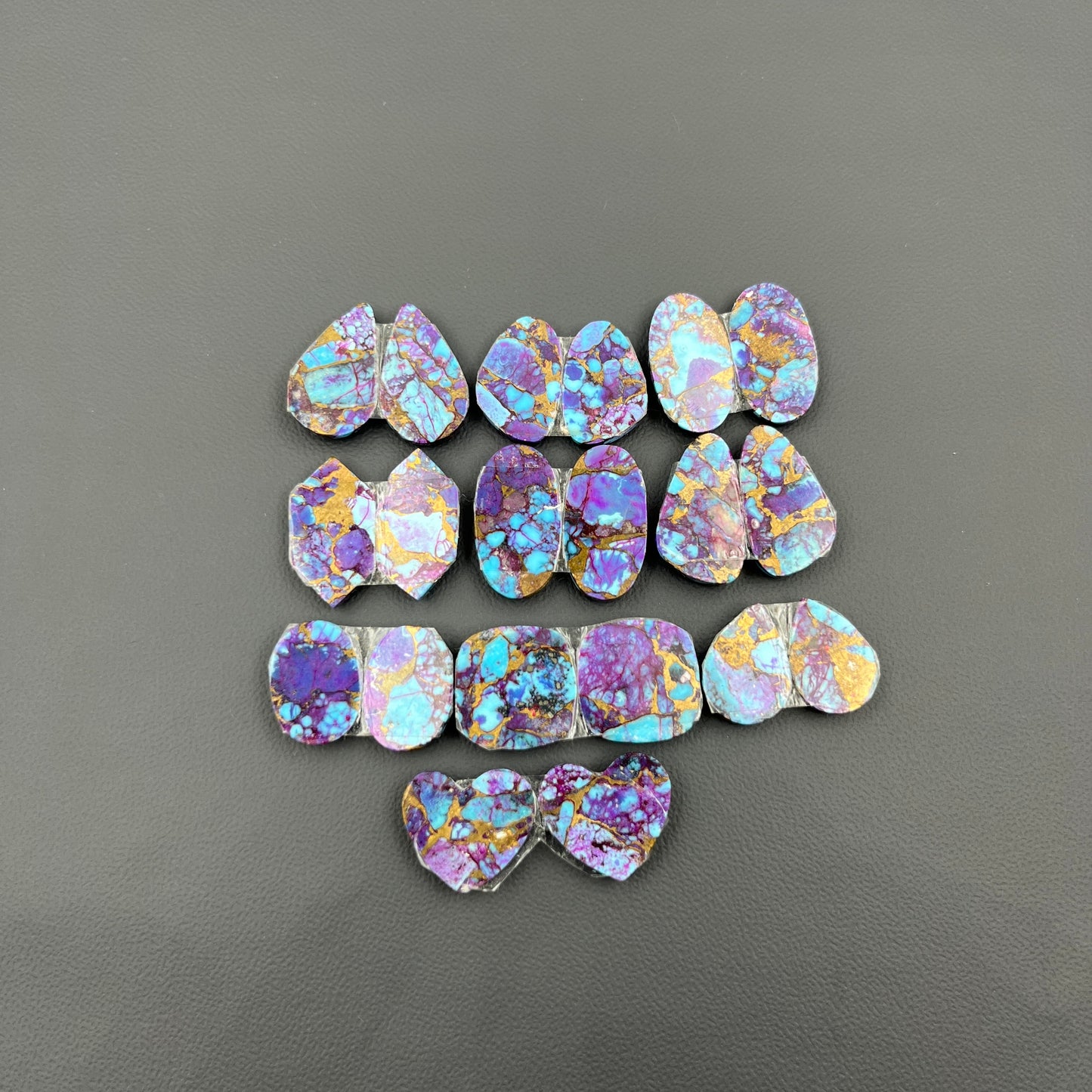 Kingman Purple Turquoise Mohave - Matching Pairs - Wholesale Lot - 10 Pairs