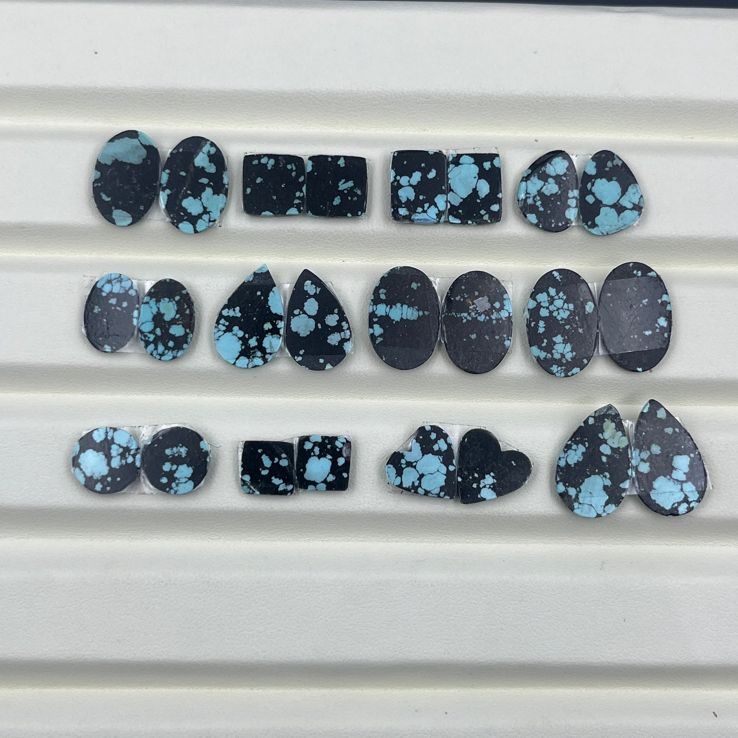 Hubei Turquoise - Matching Pairs Wholesale Lot - 12 Pairs